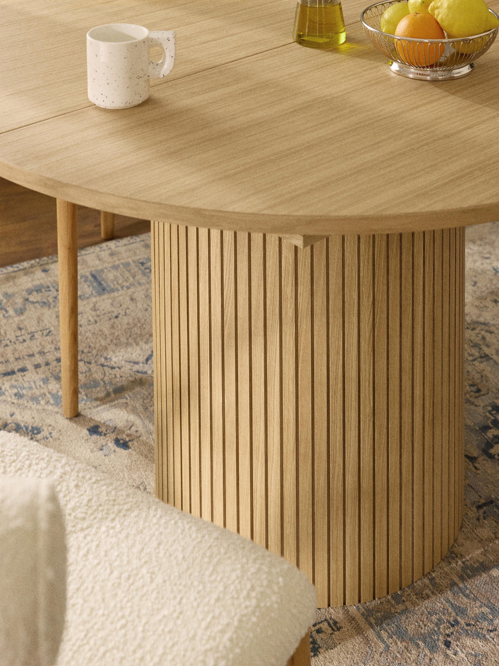 Filo Extendable Dining Table with Groove Structure, 120 - 160 x 75 cm