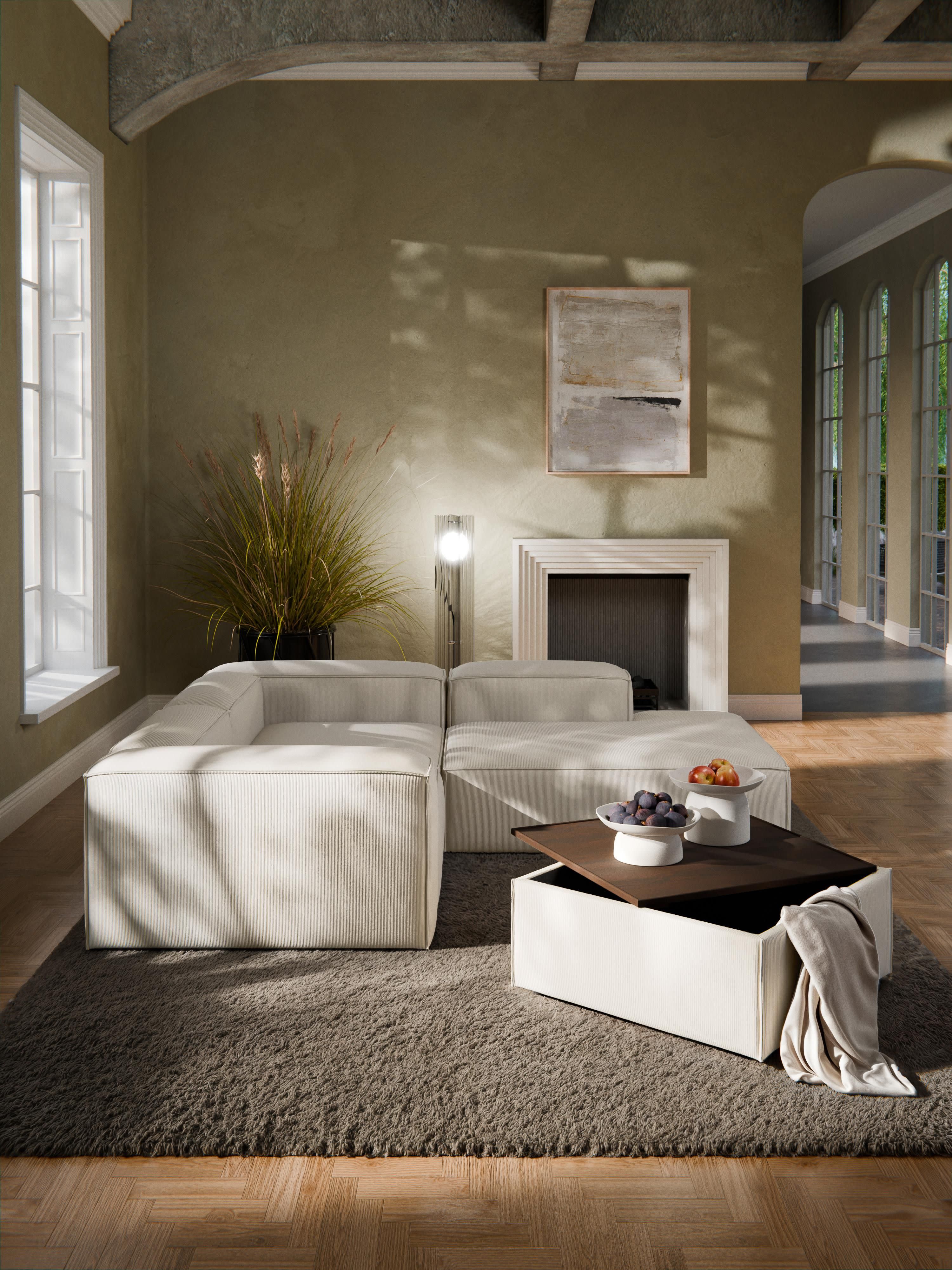 Lennon Corduroy Ottoman with Storage