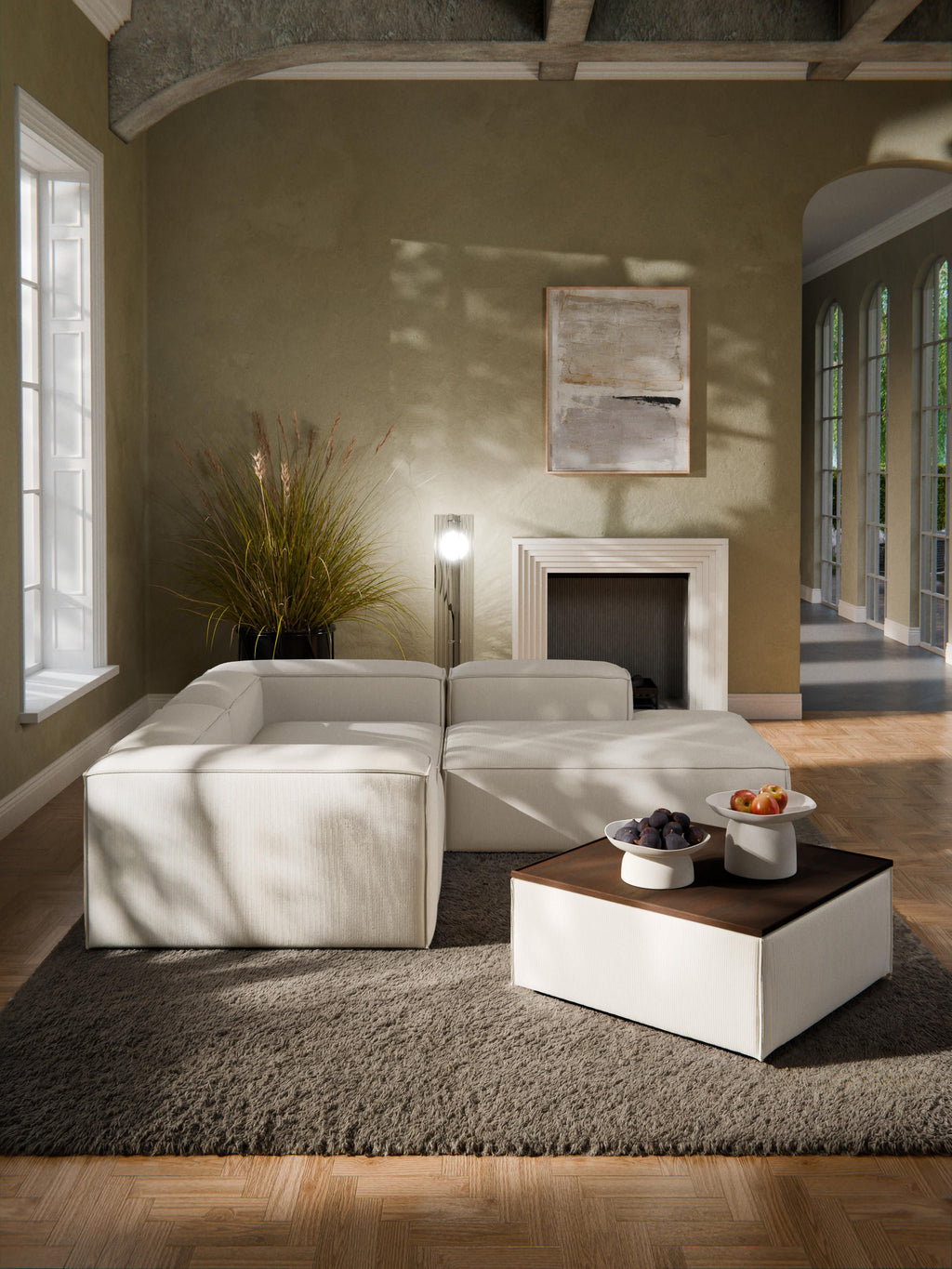 Lennon Corduroy Ottoman with Storage