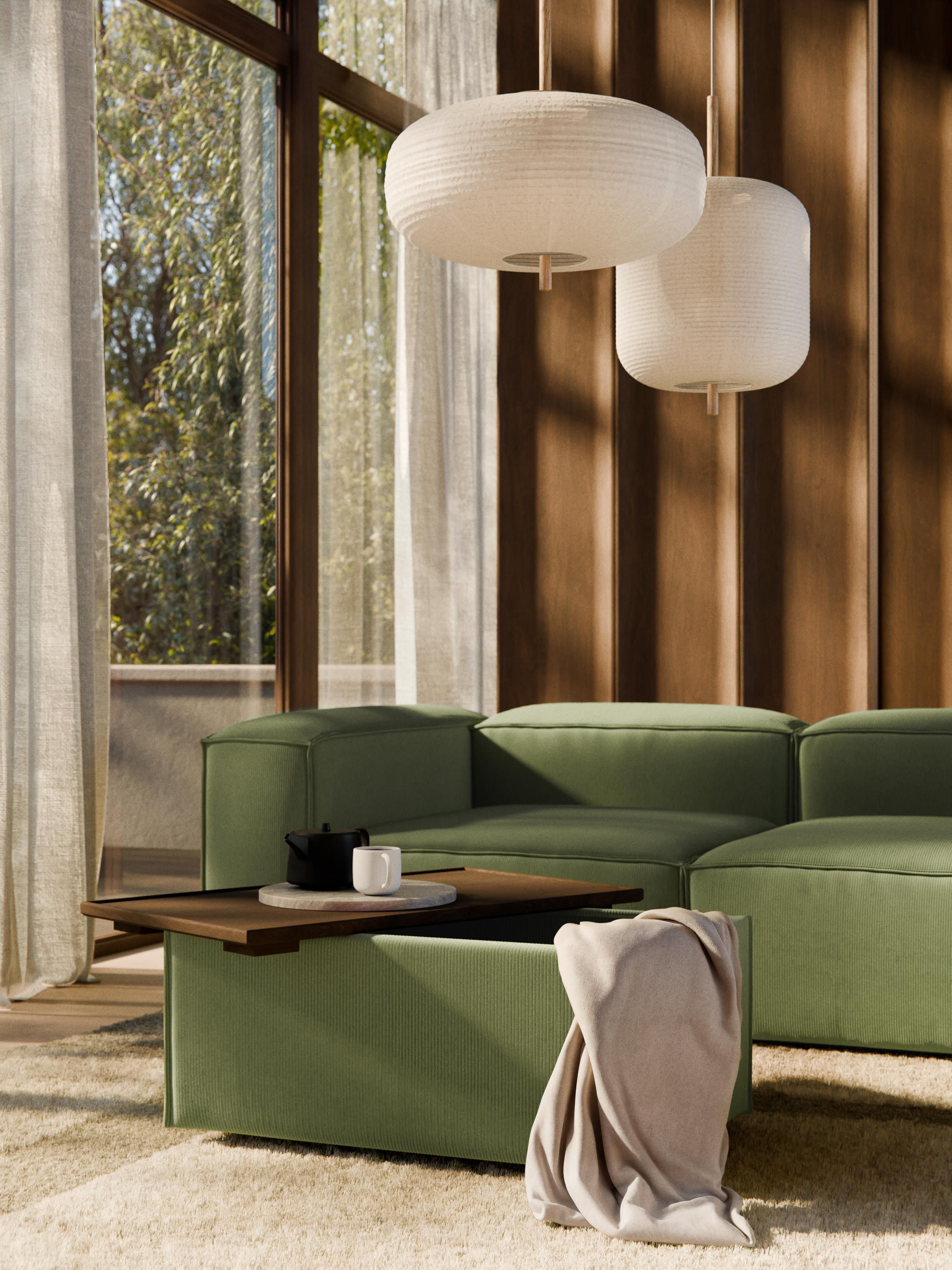 Lennon Corduroy Ottoman with Storage