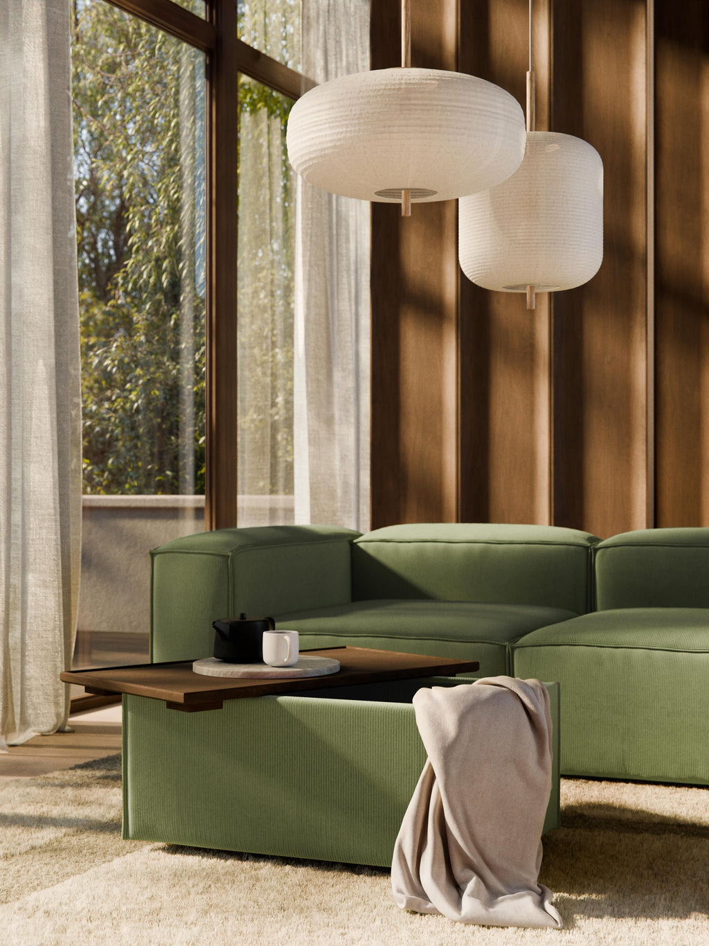 Lennon Corduroy Ottoman with Storage