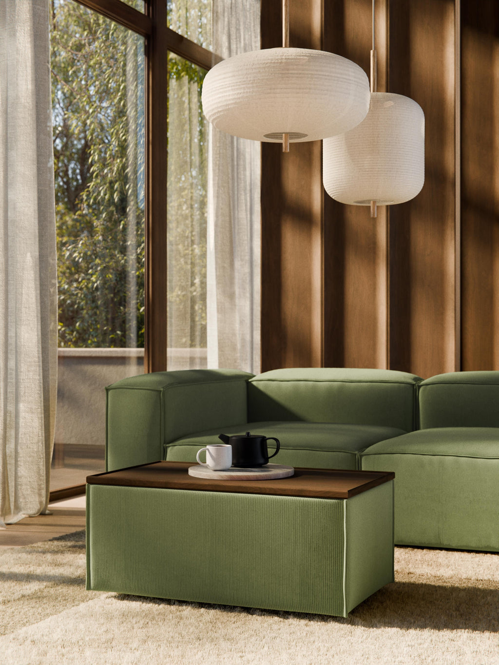 Lennon Corduroy Ottoman with Storage