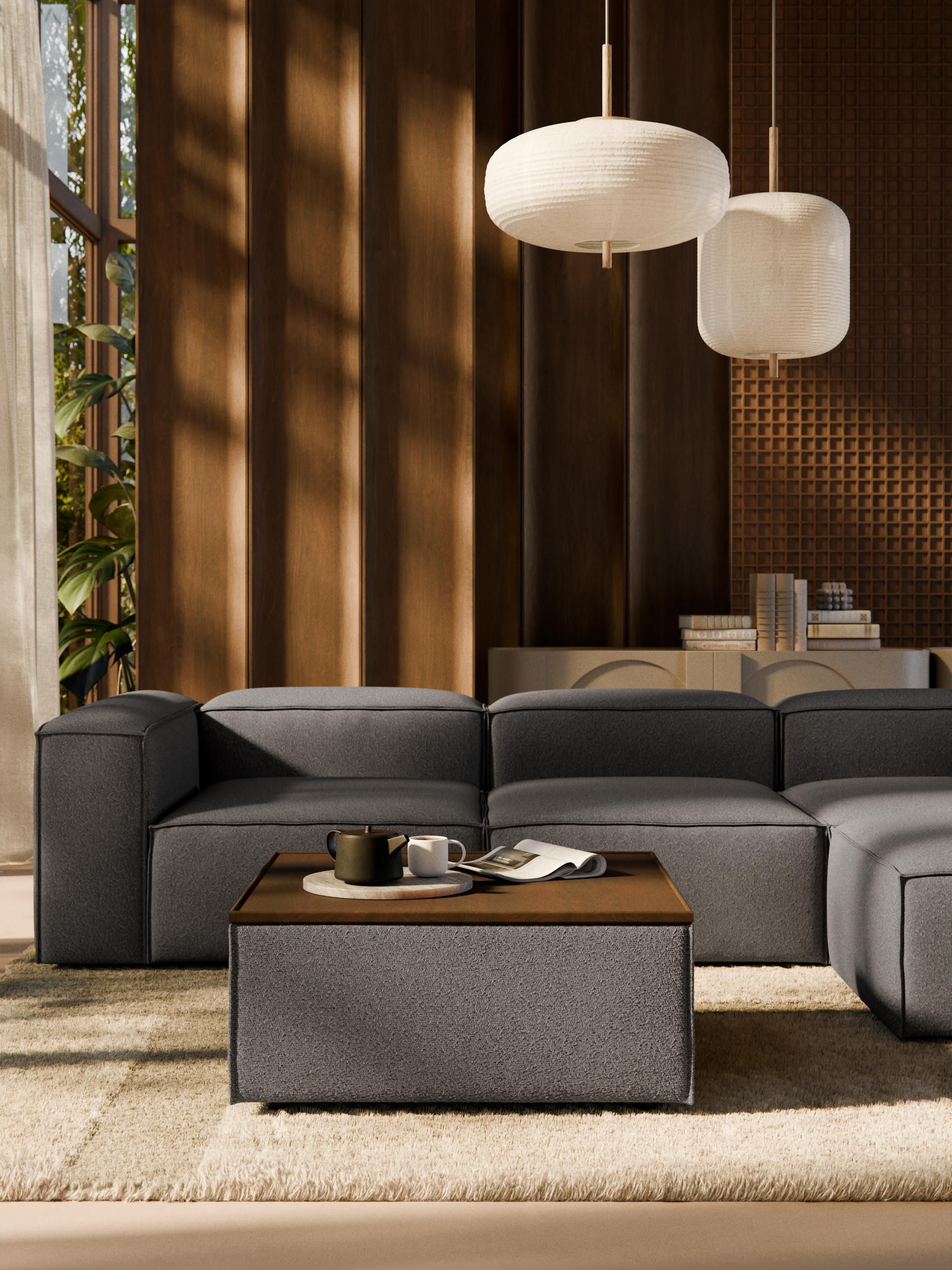 Lennon Bouclé Ottoman with Storage