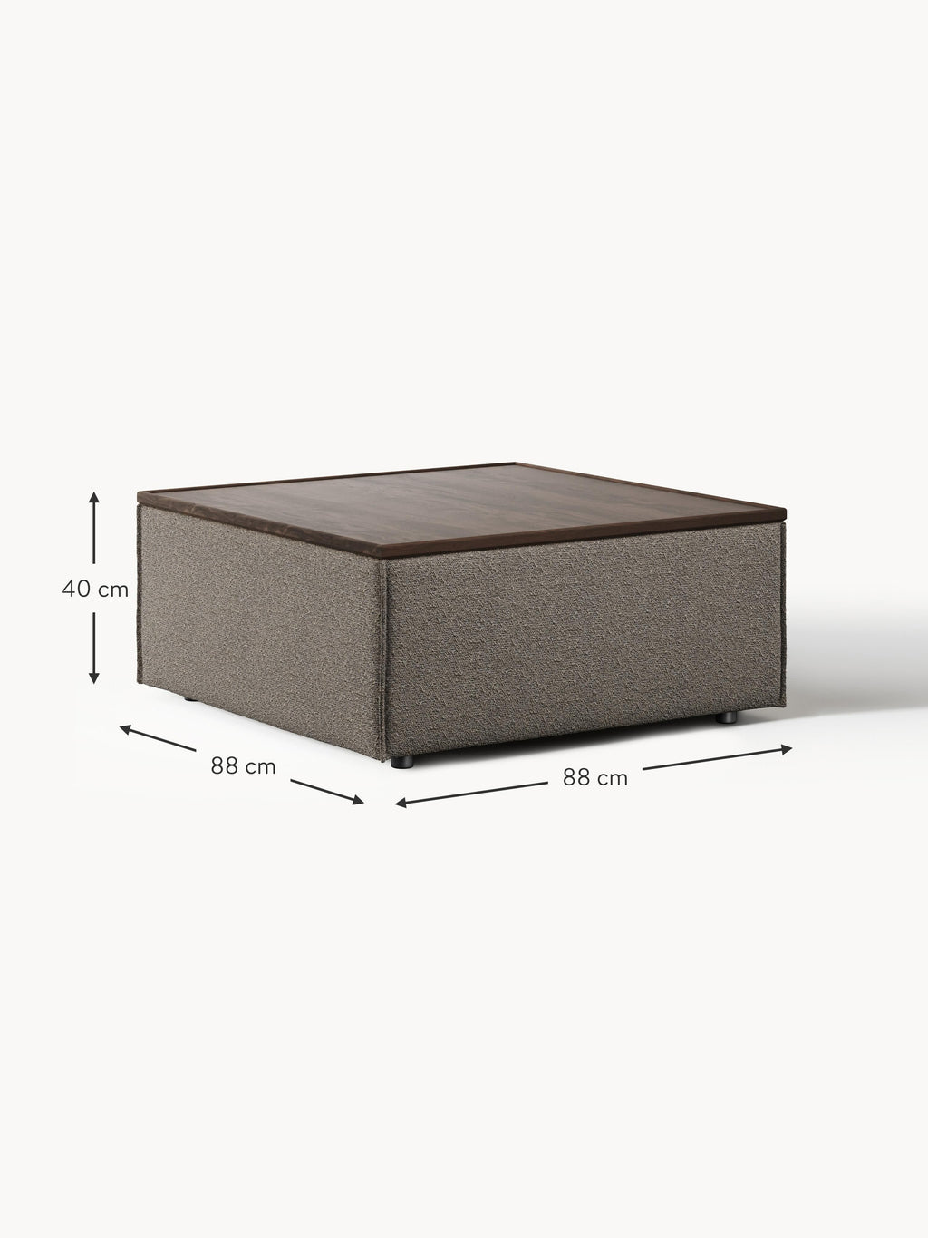 Lennon Bouclé Ottoman with Storage