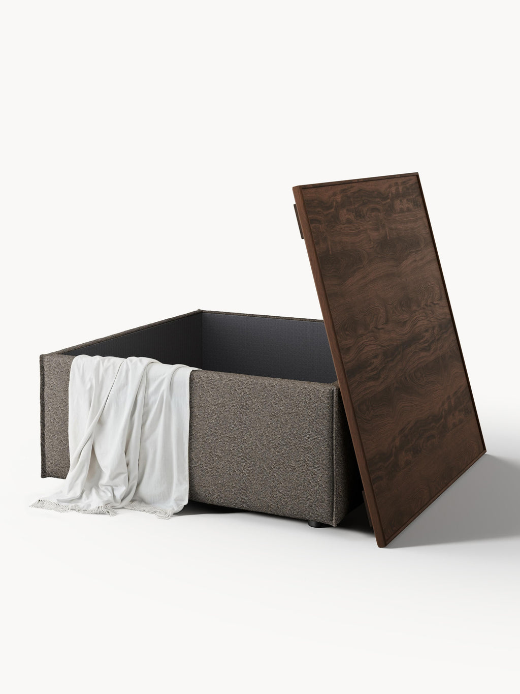 Lennon Bouclé Ottoman with Storage
