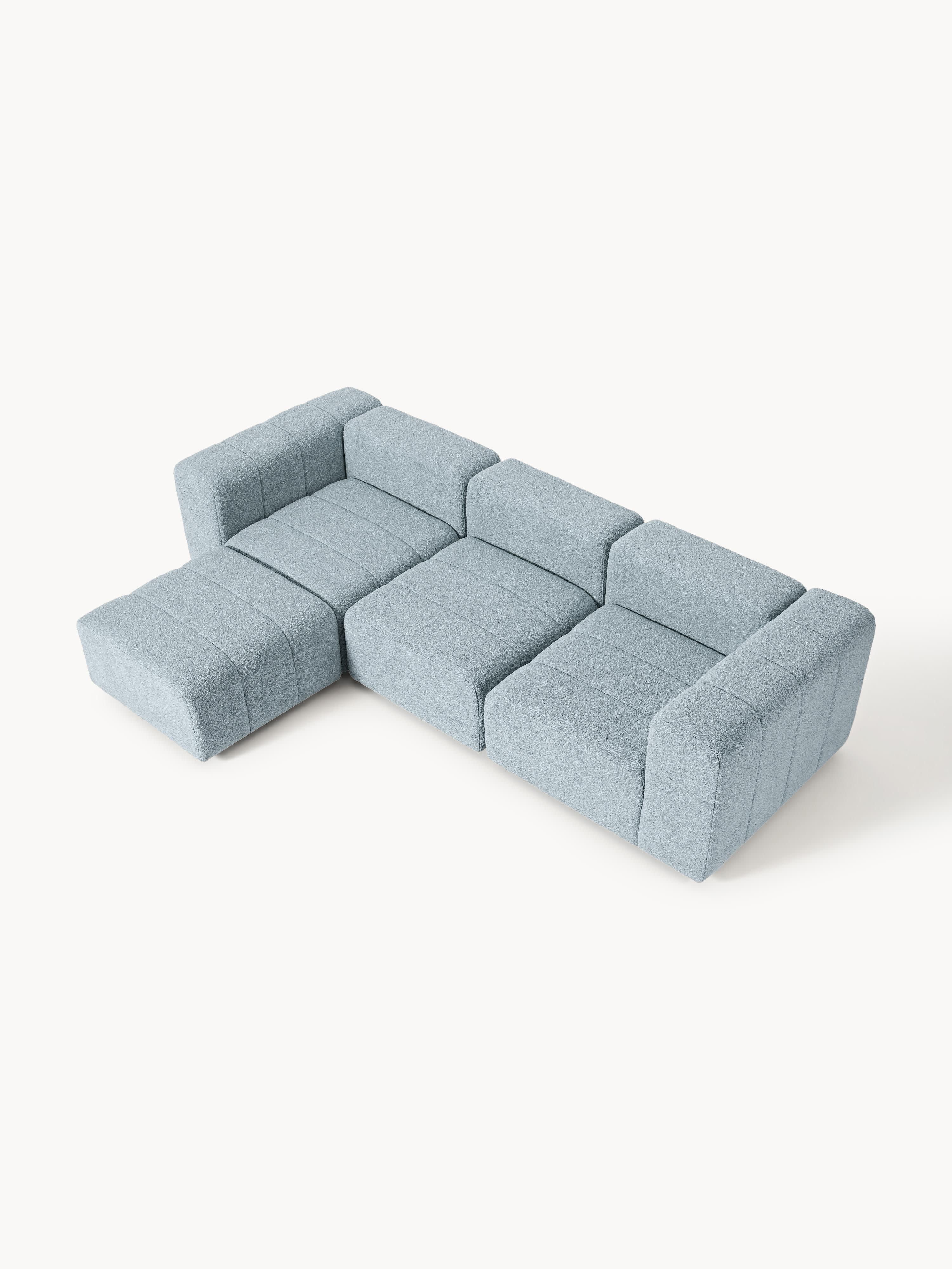 Lena Bouclé Modular Sofa (4-seater) with Ottoman (left/right)