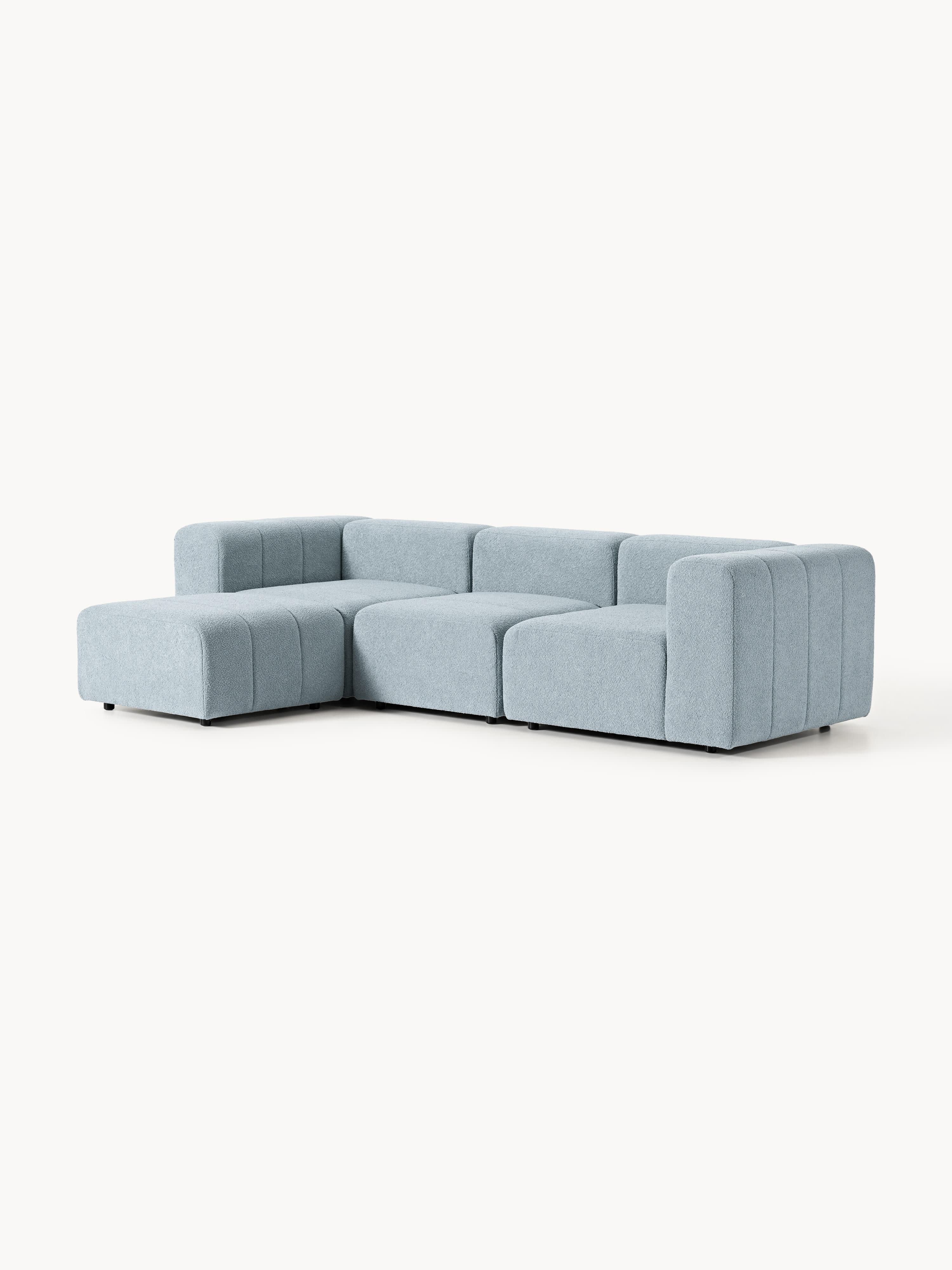 Lena Bouclé Modular Sofa (4-seater) with Ottoman (left/right)