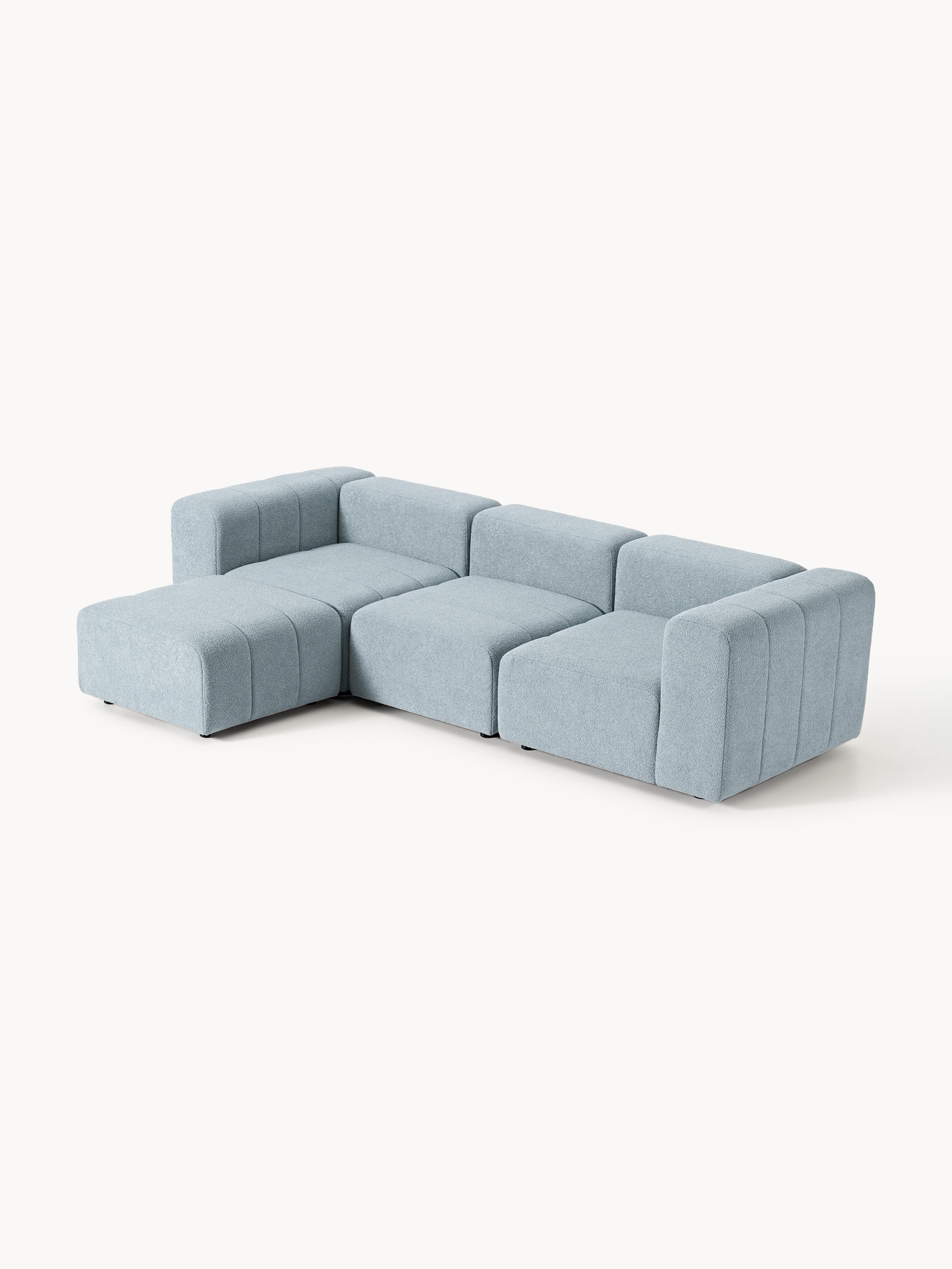 Lena Bouclé Modular Sofa (4-seater) with Ottoman (left/right)