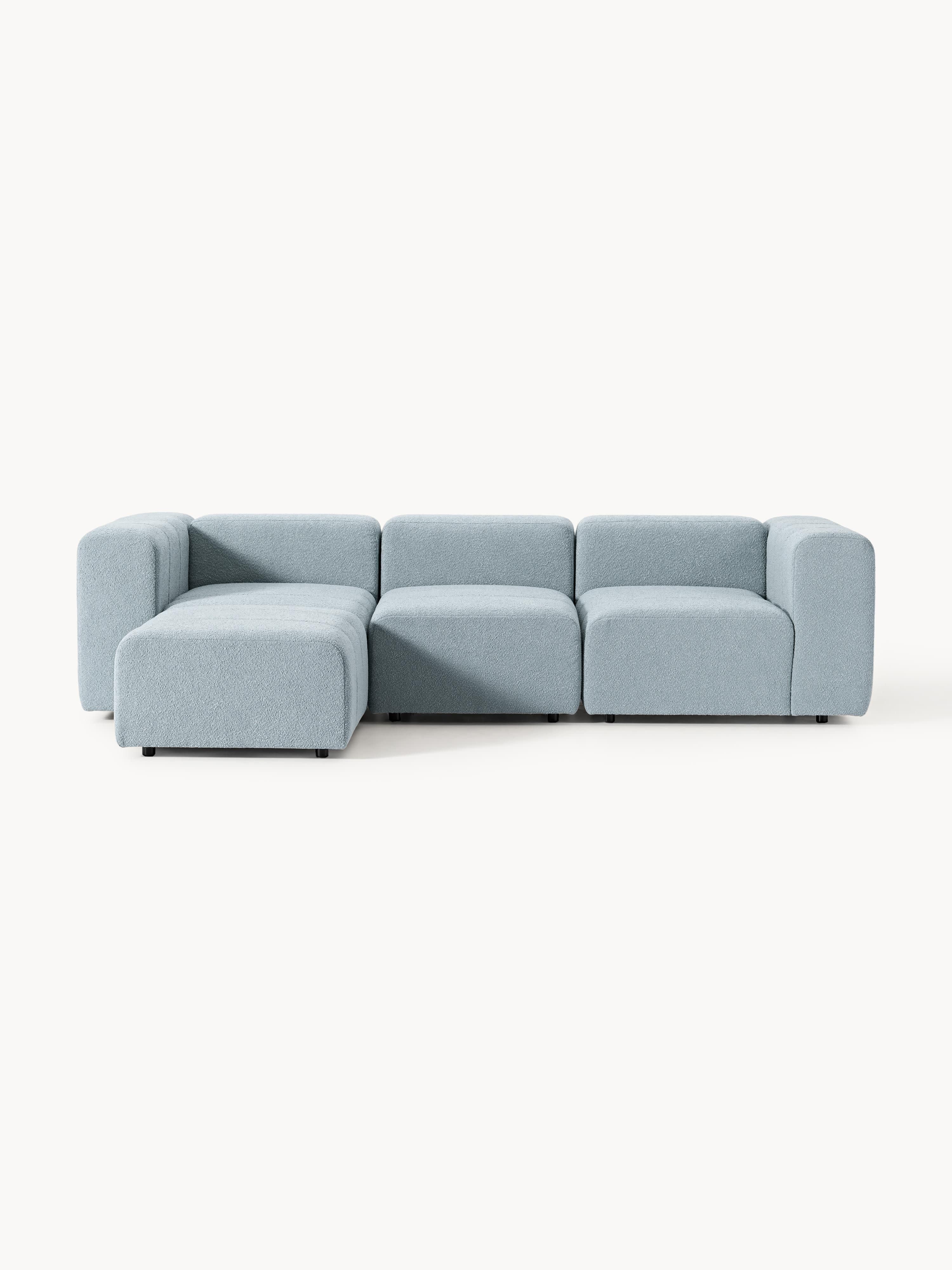 Lena Bouclé Modular Sofa (4-seater) with Ottoman (left/right)