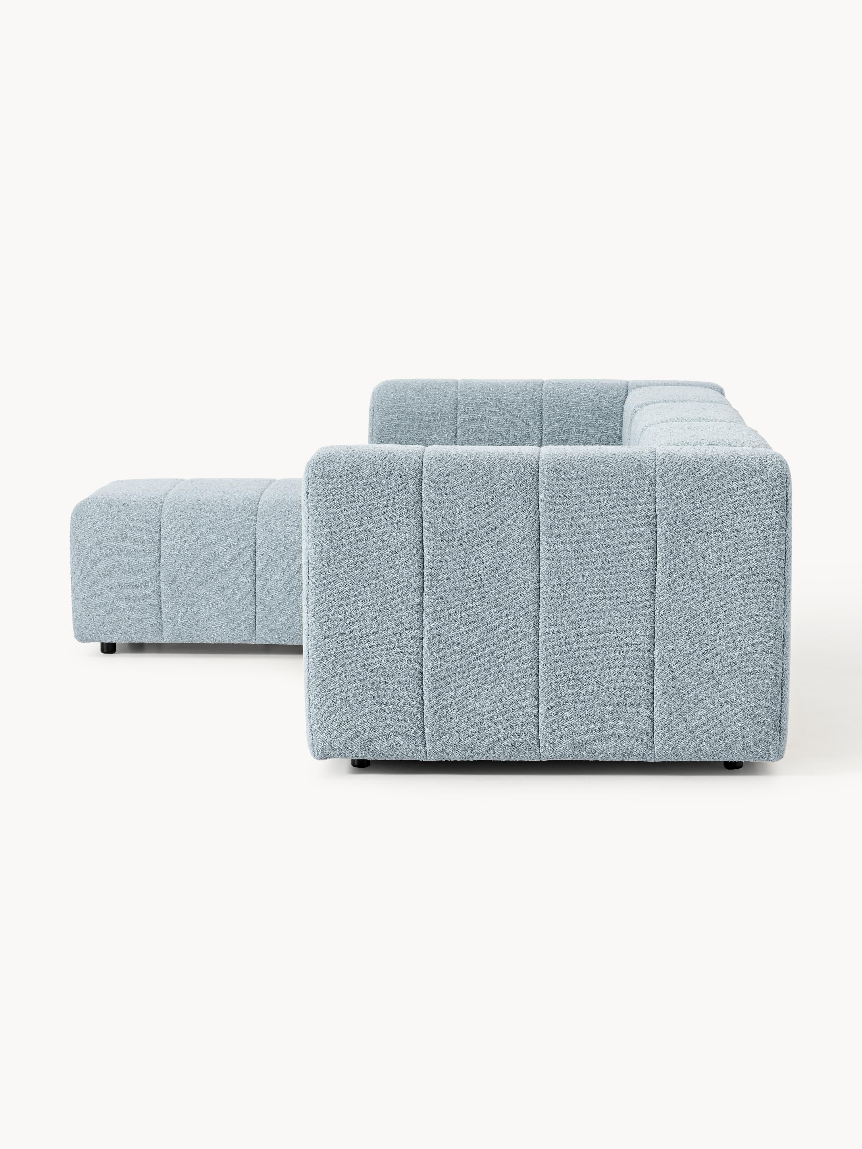 Lena Bouclé Modular Sofa (4-seater) with Ottoman (left/right)