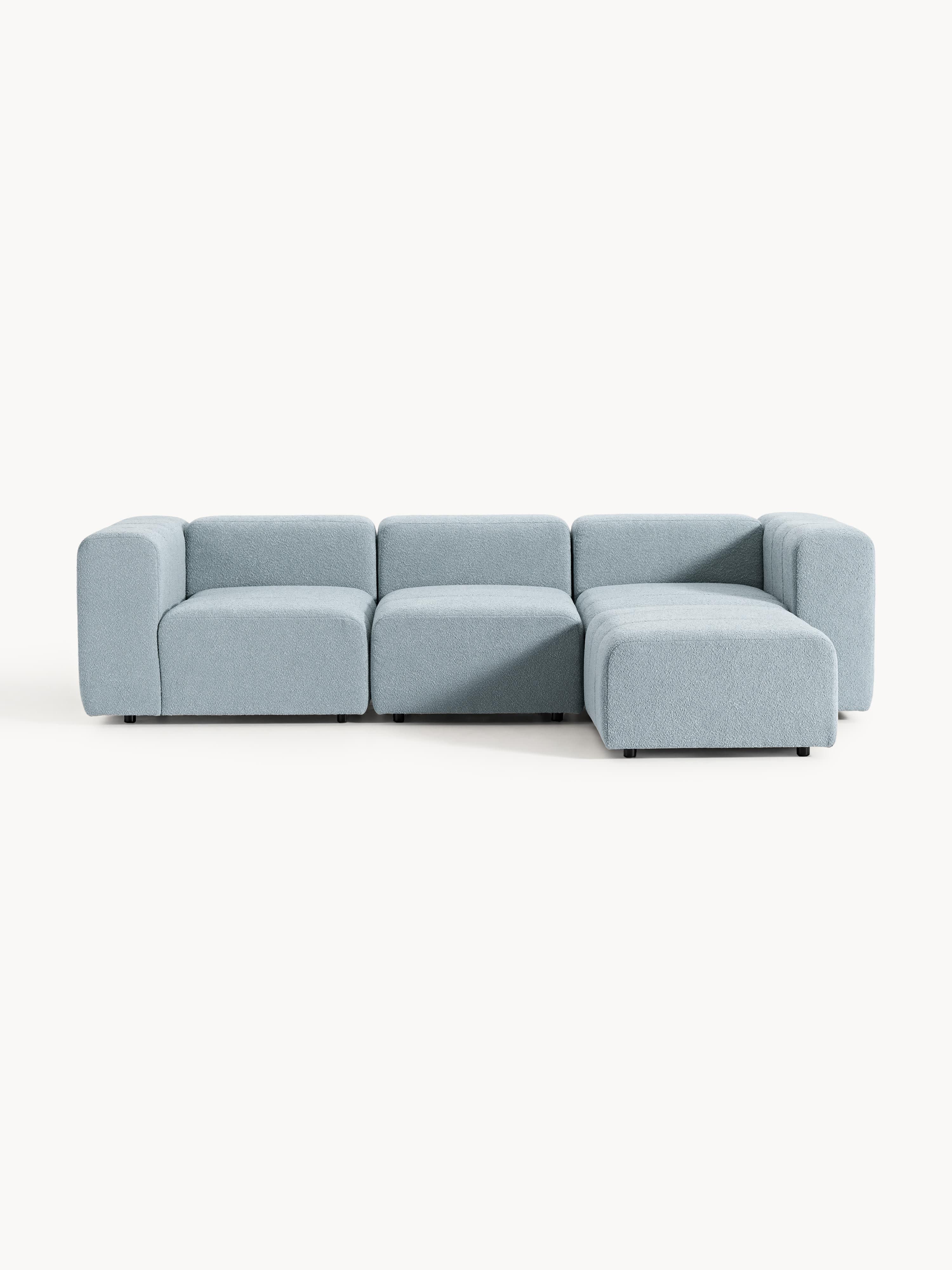 Lena Bouclé Modular Sofa (4-seater) with Ottoman (left/right)