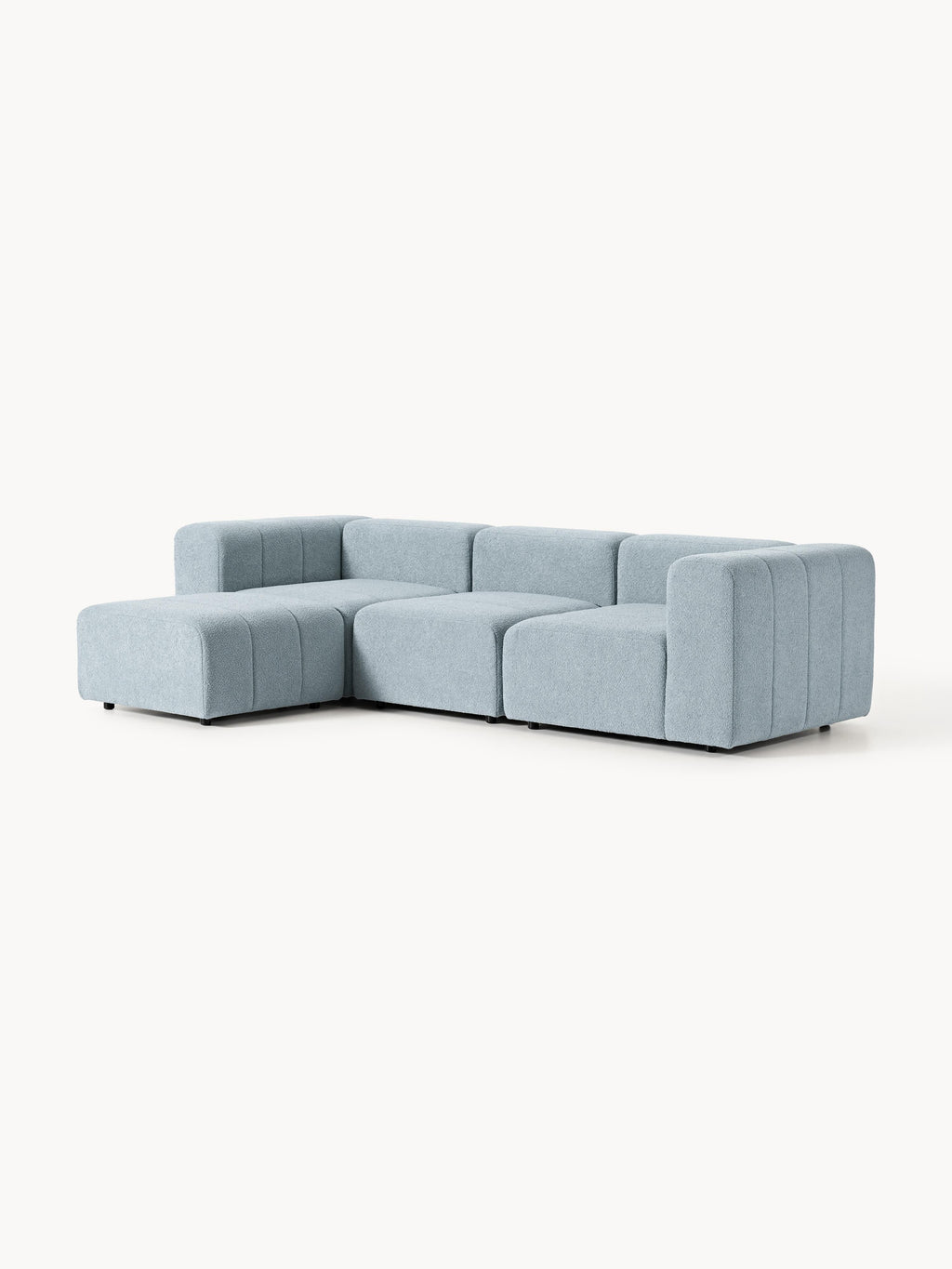 Lena Bouclé Modular Sofa (4-seater) with Ottoman (left/right)