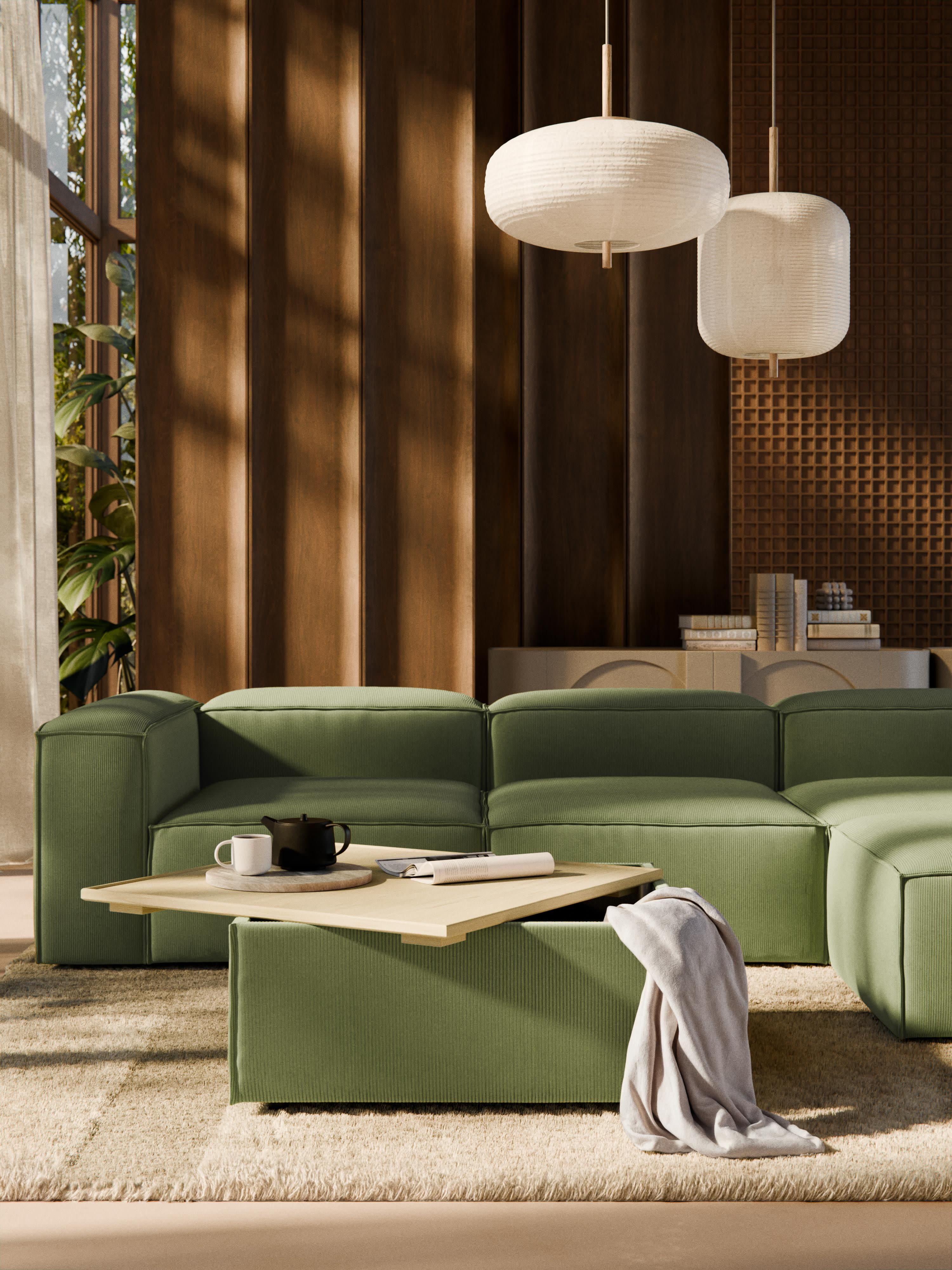 Lennon Corduroy Ottoman with Storage