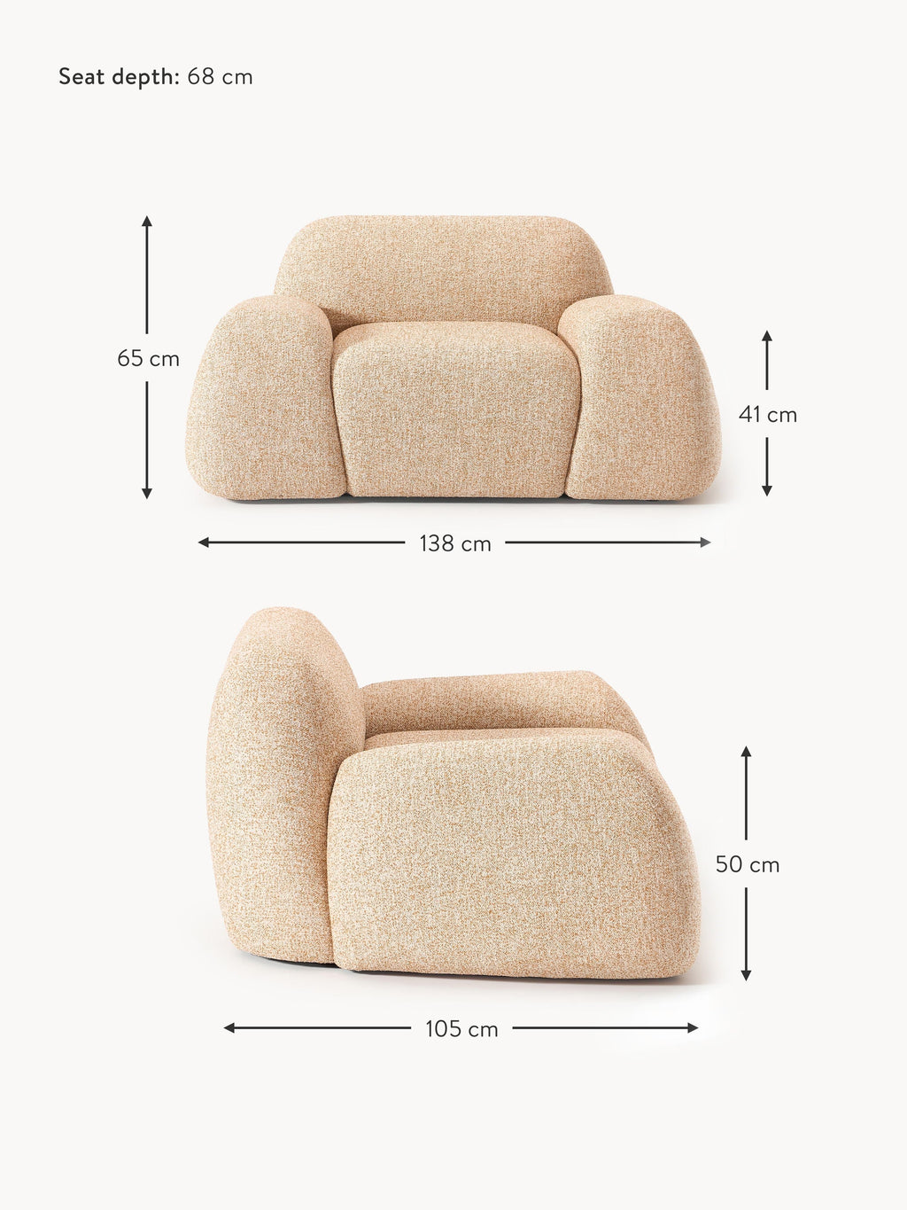 Wolke Bouclé Lounge Chair