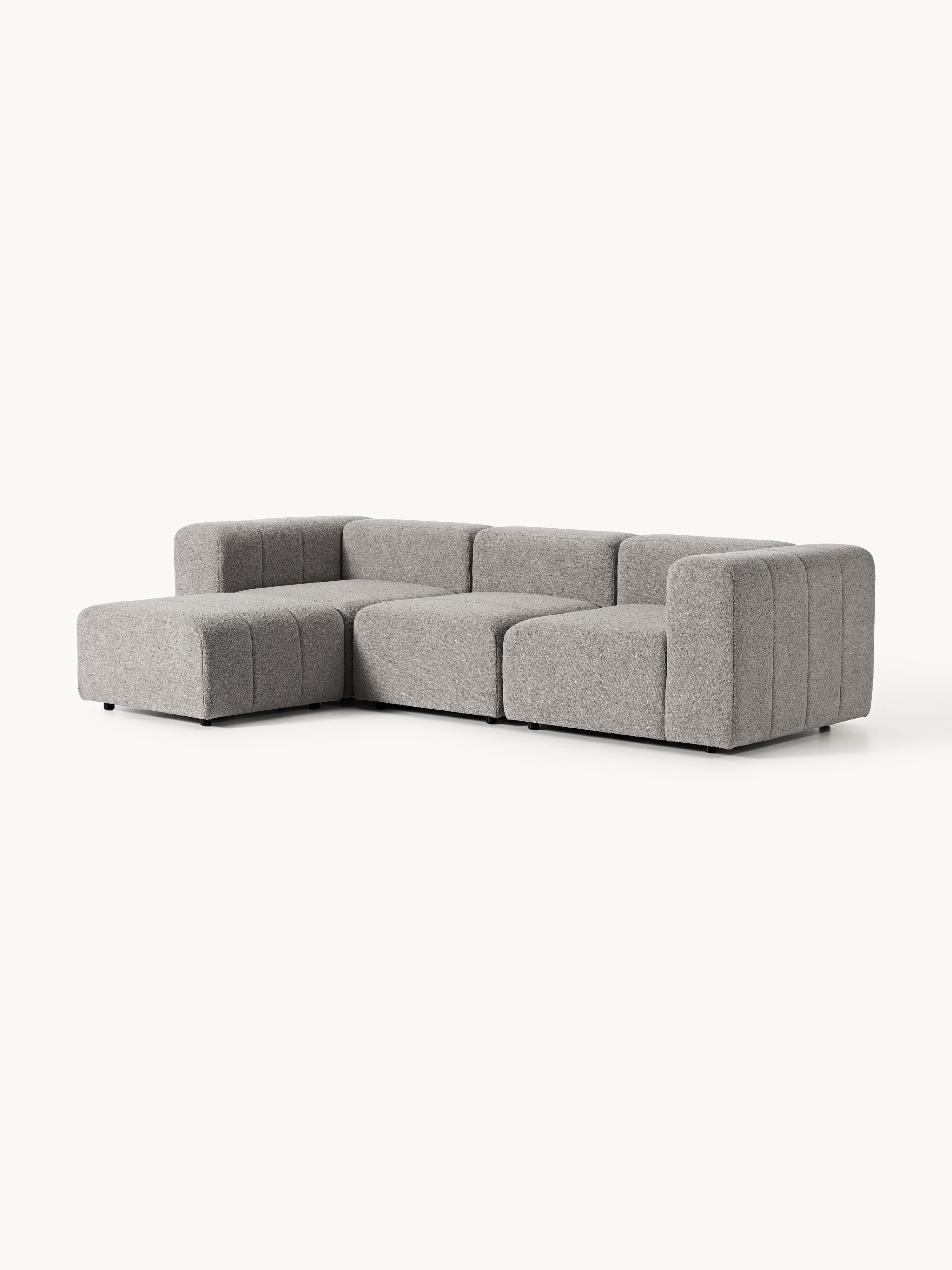 Lena Bouclé Modular Sofa (4-seater) with Ottoman (left/right)