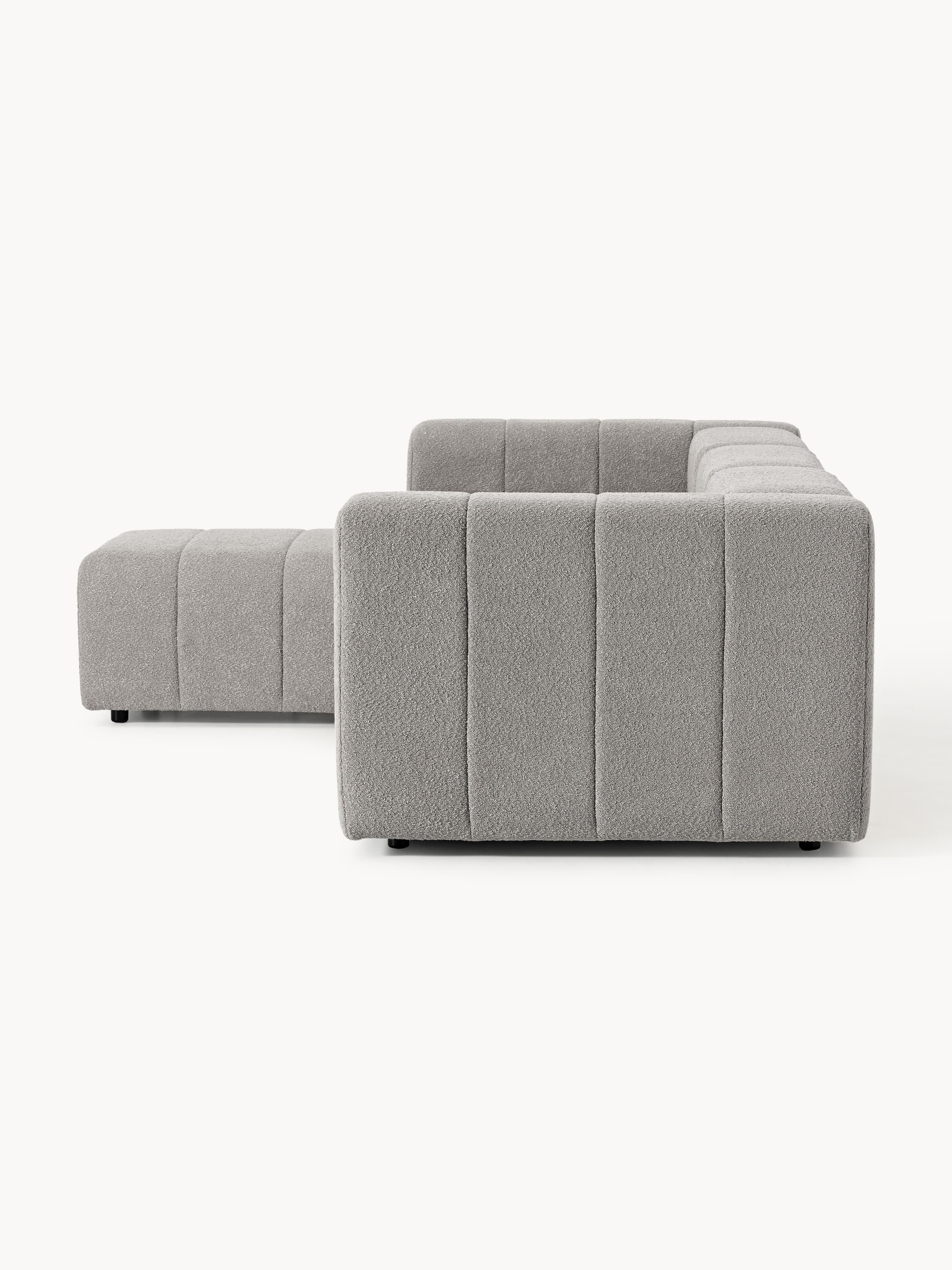 Lena Bouclé Modular Sofa (4-seater) with Ottoman (left/right)