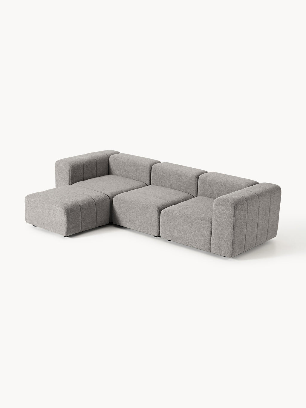 Lena Bouclé Modular Sofa (4-seater) with Ottoman (left/right)
