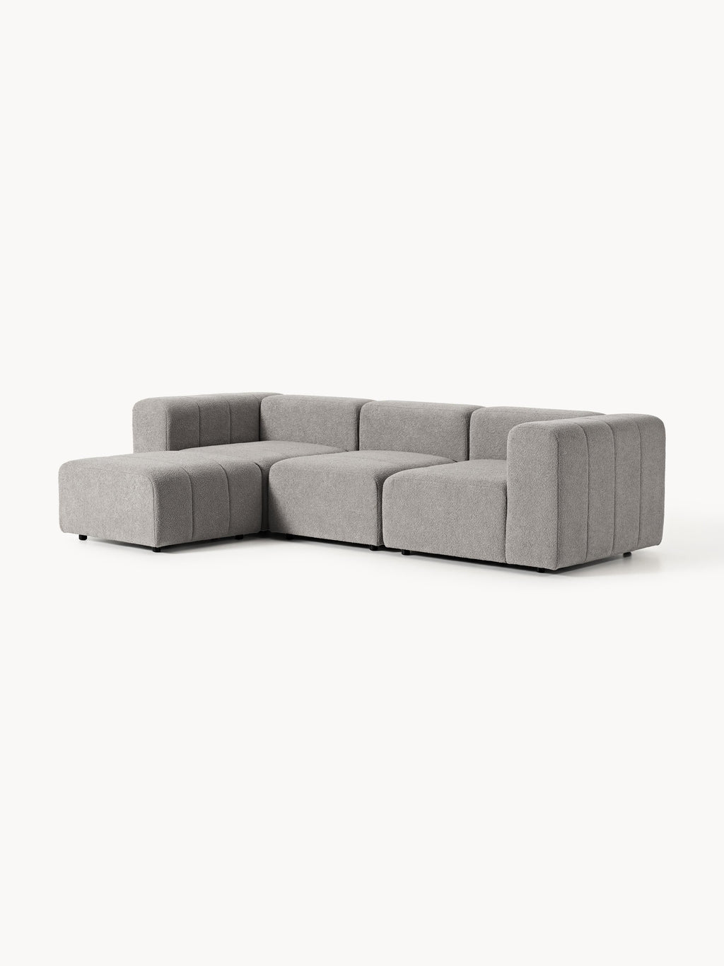 Lena Bouclé Modular Sofa (4-seater) with Ottoman (left/right)