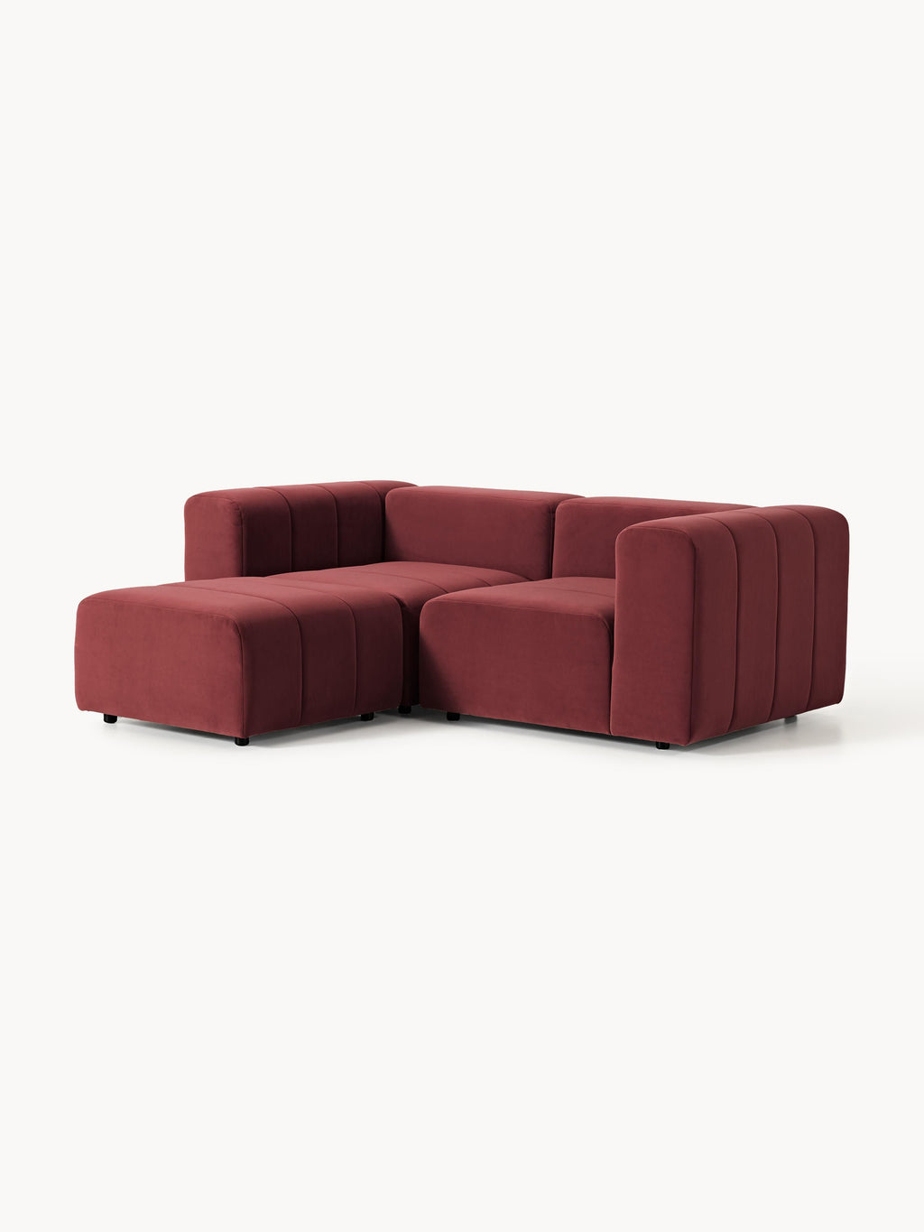 Lena Modular Velvet Sofa (2-seater) with Ottoman (left/right)