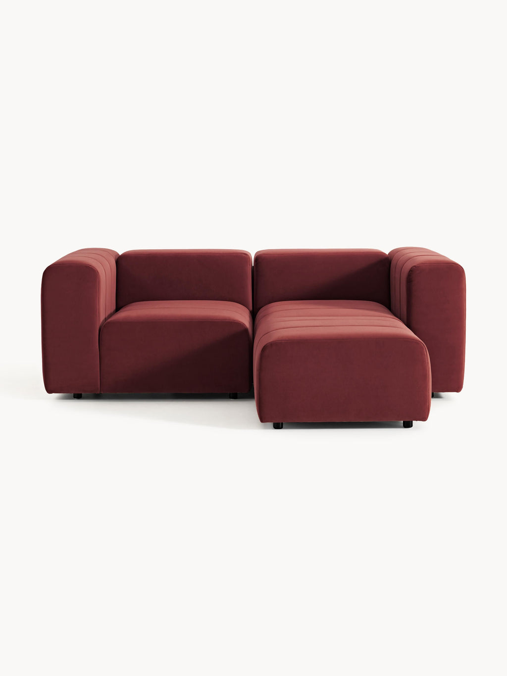 Lena Modular Velvet Sofa (2-seater) with Ottoman (left/right)
