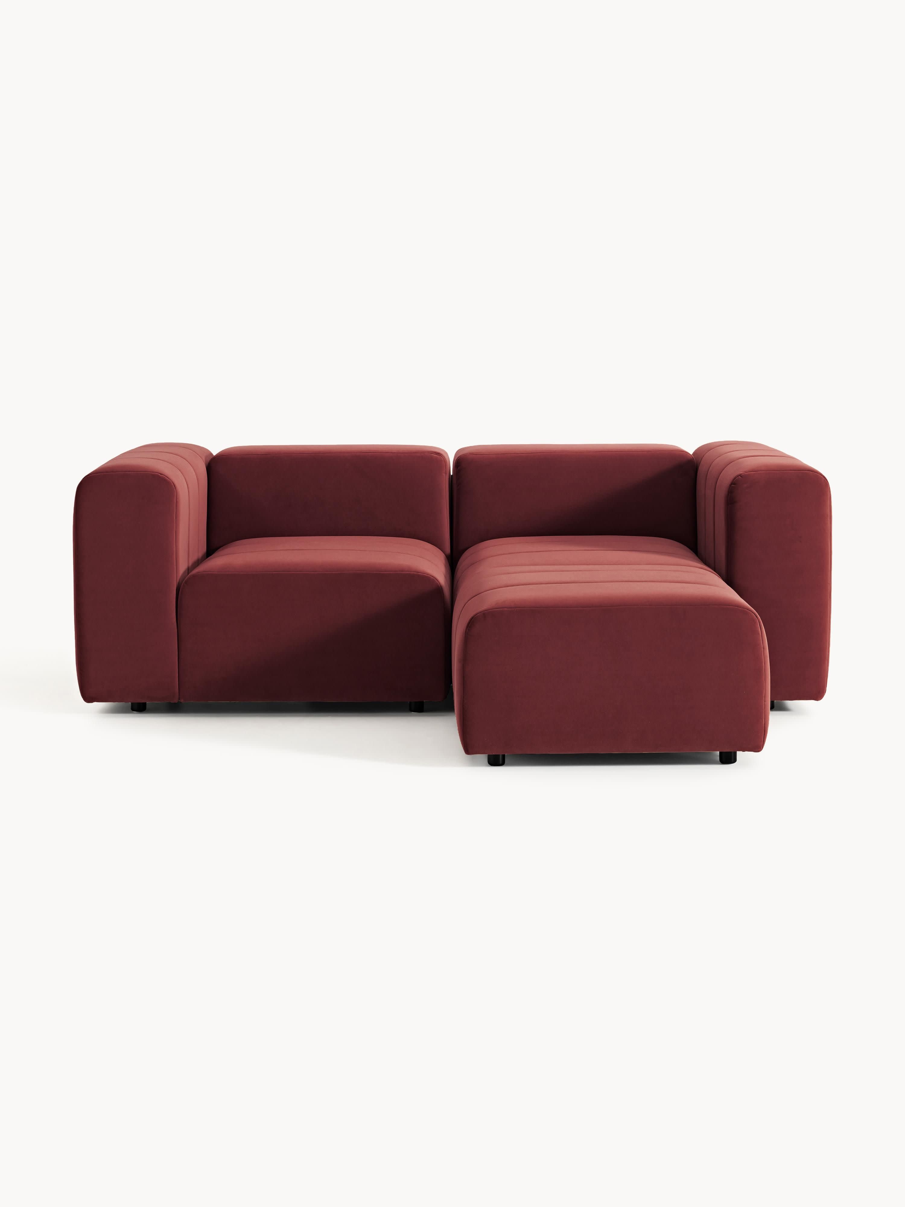 Lena Modular Velvet Sofa (2-seater) with Ottoman (left/right)
