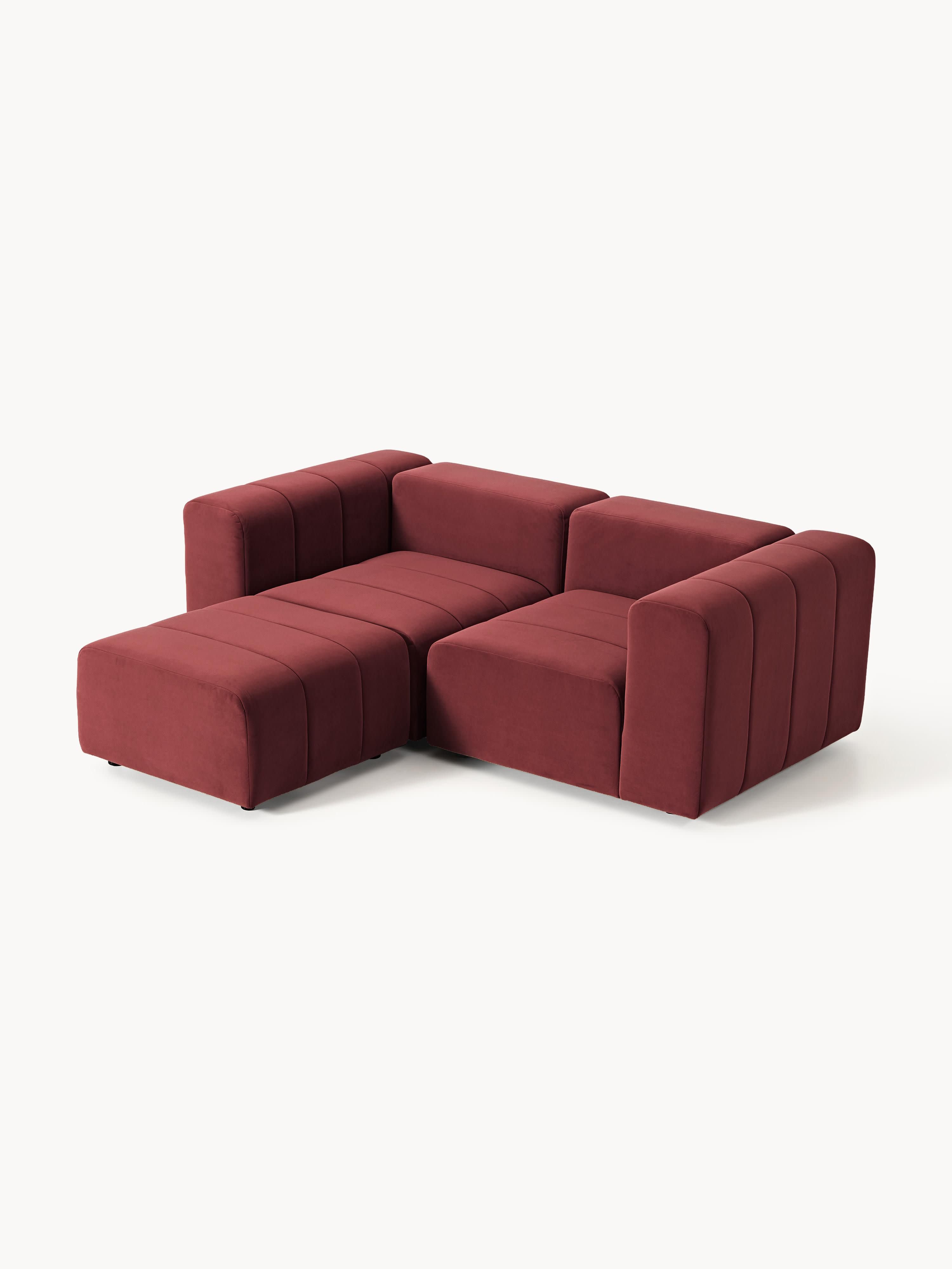 Lena Modular Velvet Sofa (2-seater) with Ottoman (left/right)