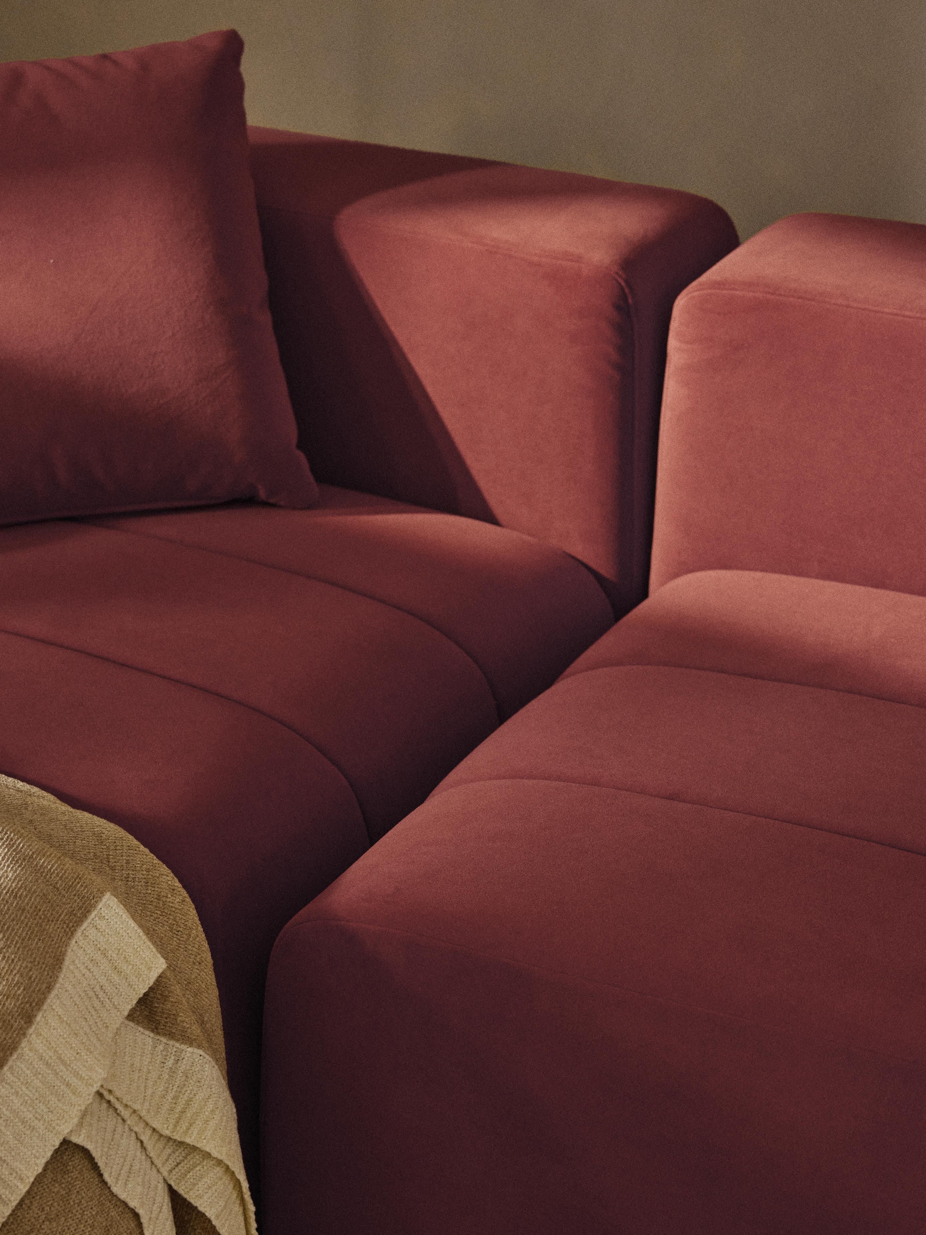 Lena Modular Velvet Sofa (2-seater) with Ottoman (left/right)