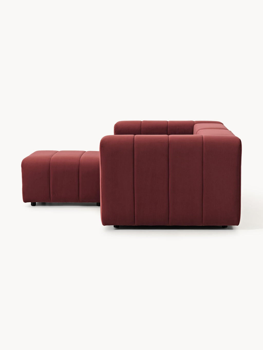 Lena Modular Velvet Sofa (2-seater) with Ottoman (left/right)