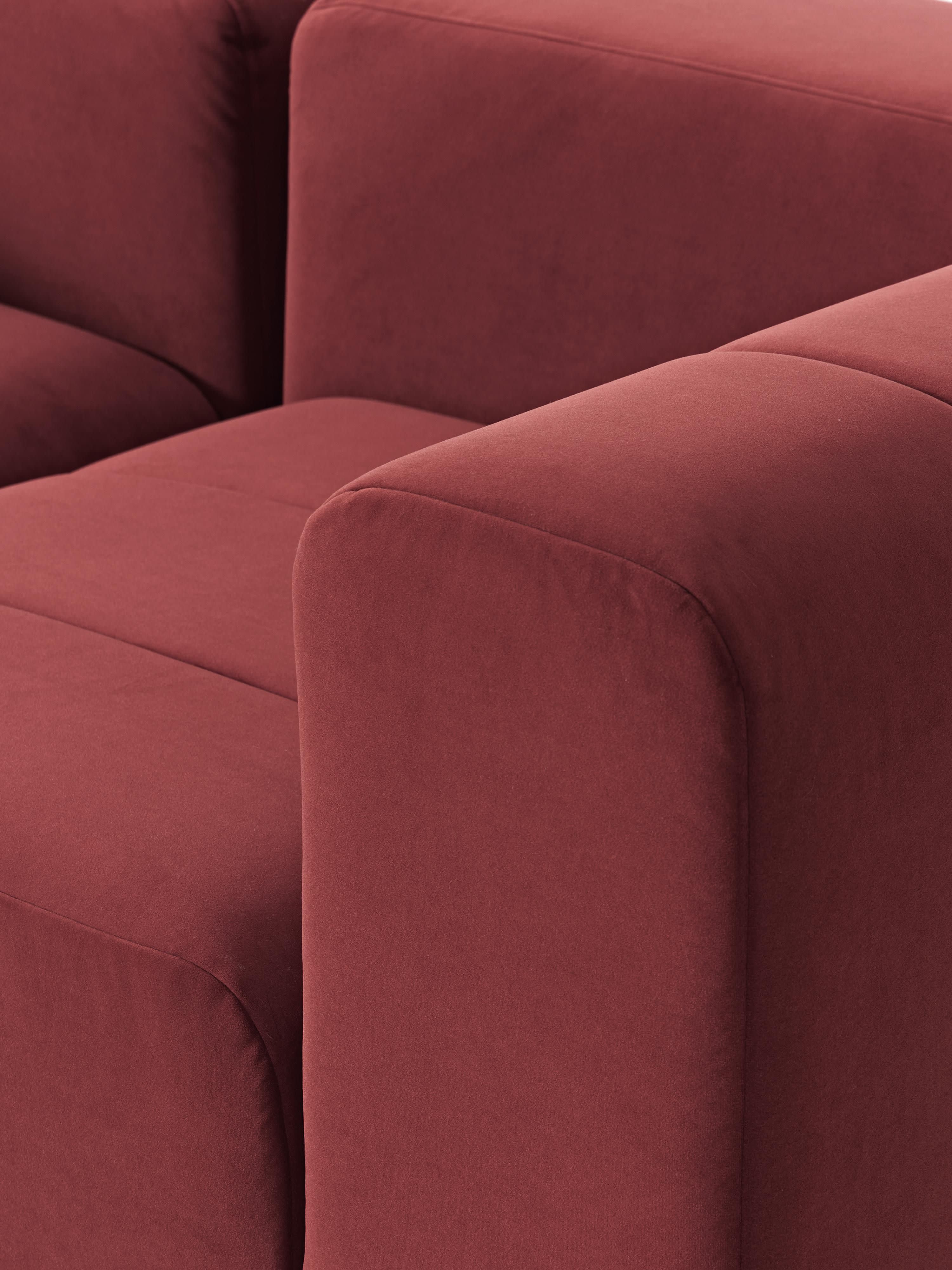 Lena Modular Velvet Sofa (2-seater) with Ottoman (left/right)
