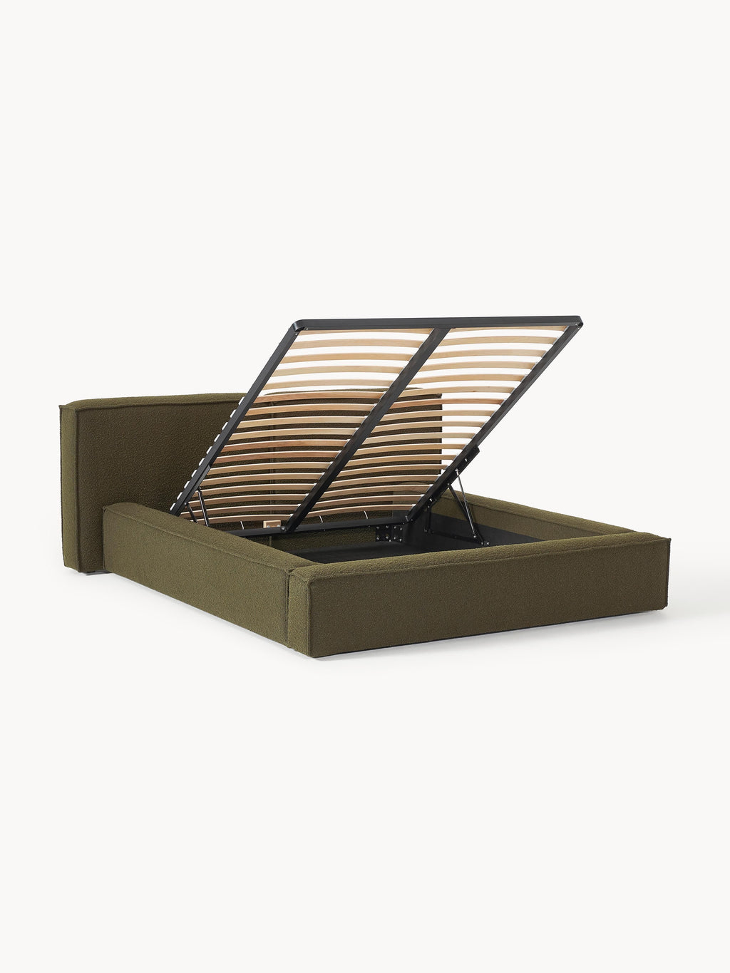 Lennon Upholstered Bouclé Bed with Storage Space