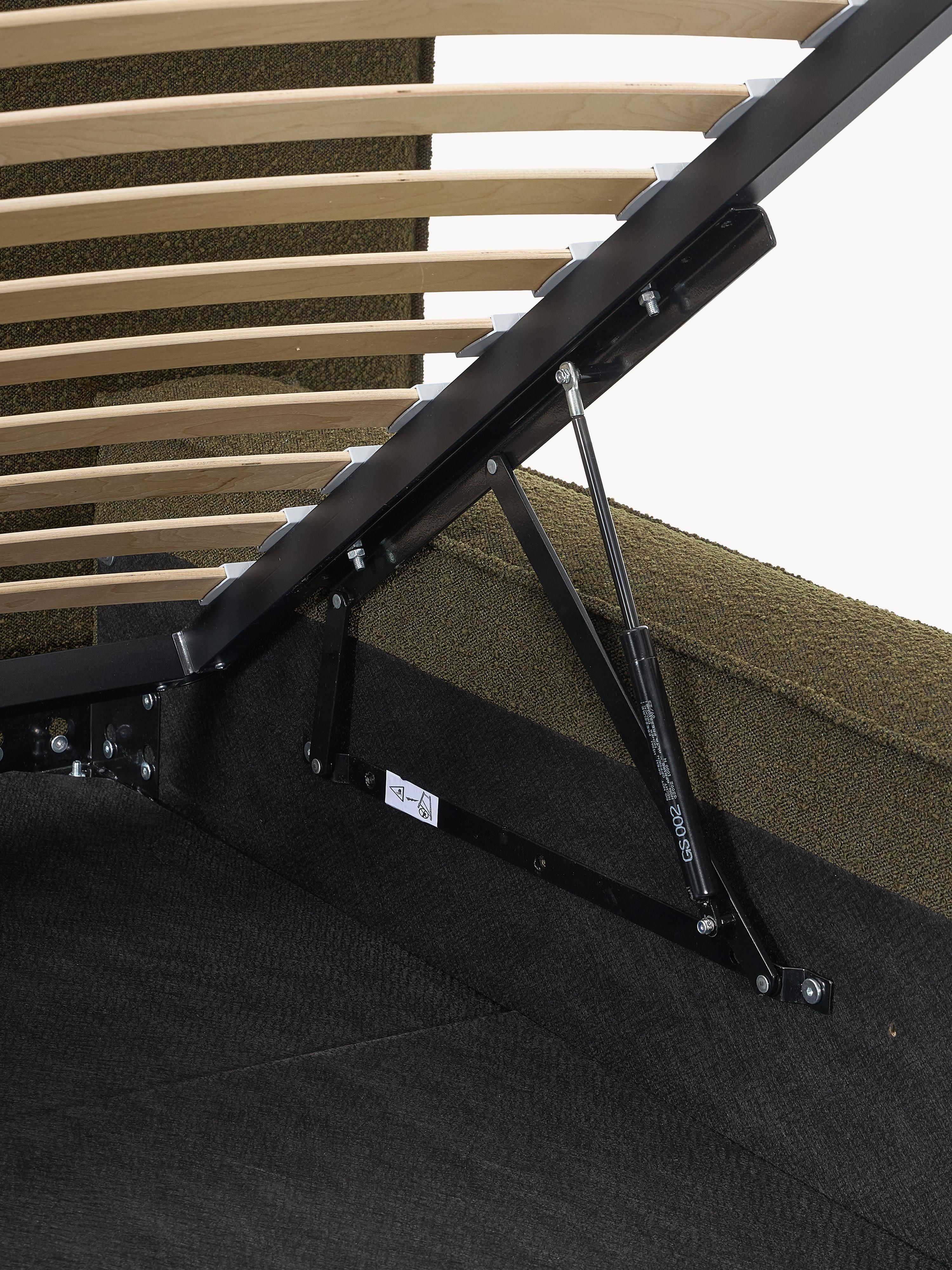 Lennon Upholstered Bouclé Bed with Storage Space