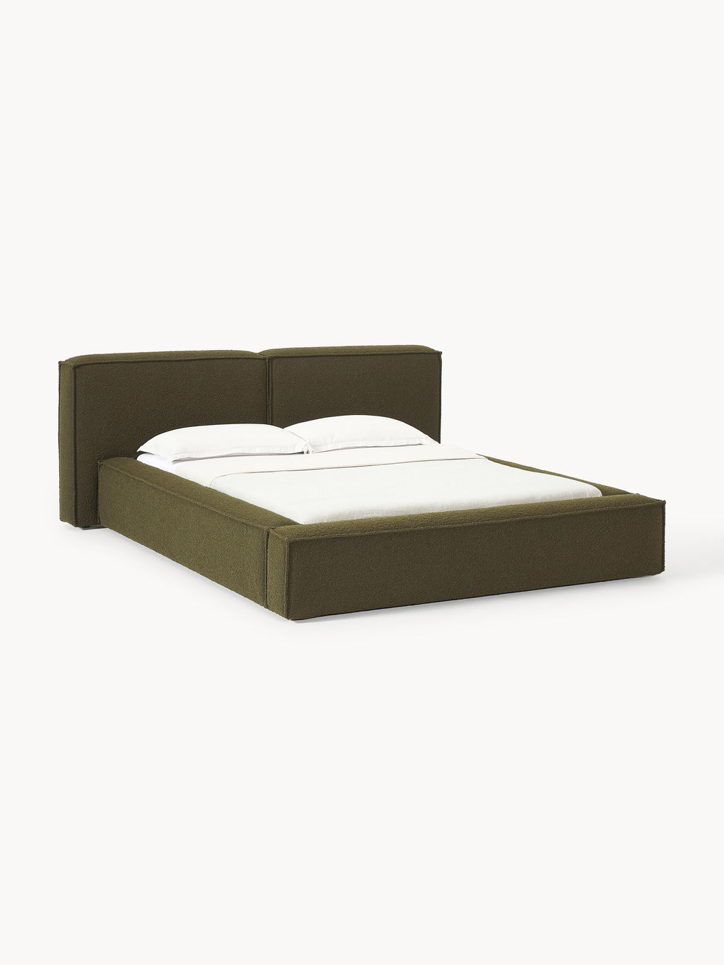 Lennon Upholstered Bouclé Bed with Storage Space