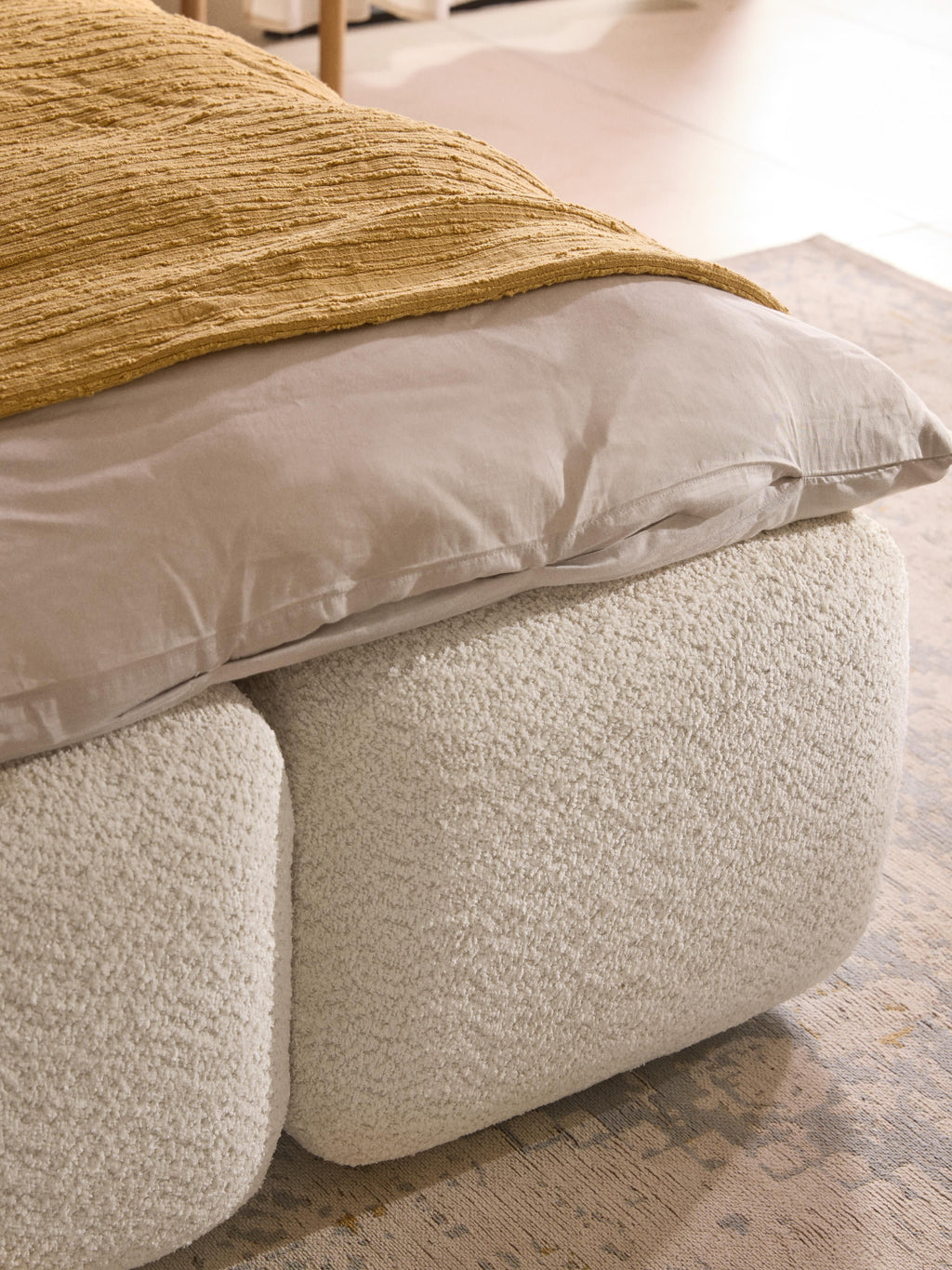 Tayla Upholstered Teddy Bouclé Bed