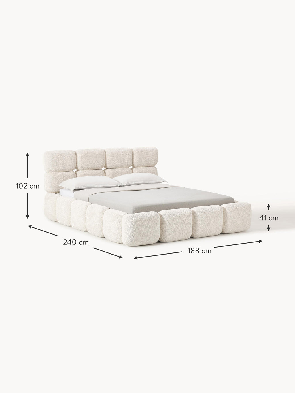 Tayla Upholstered Teddy Bouclé Bed