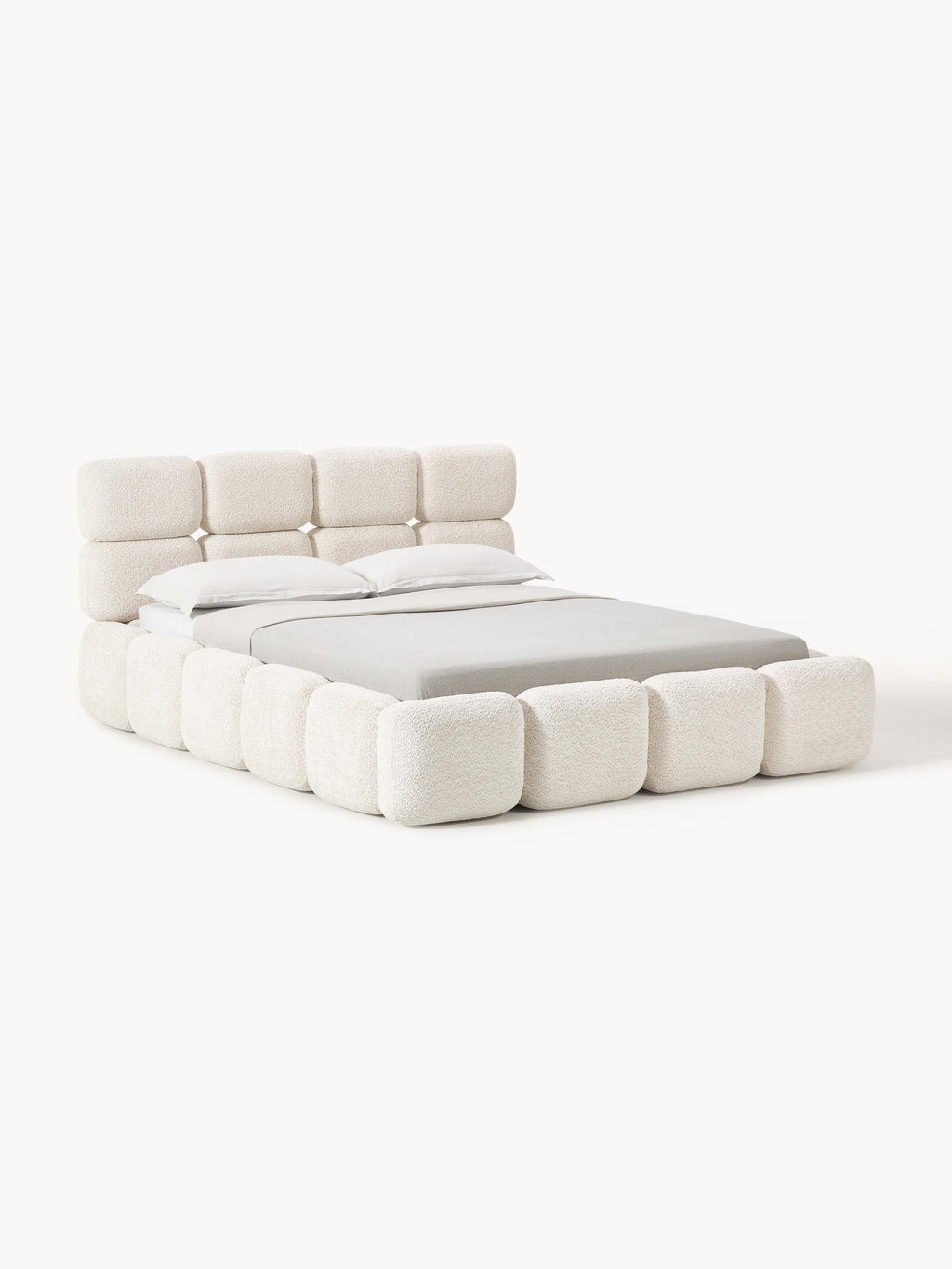 Gallery image 1 - Upholstered Teddy Bouclé Bed Tayla