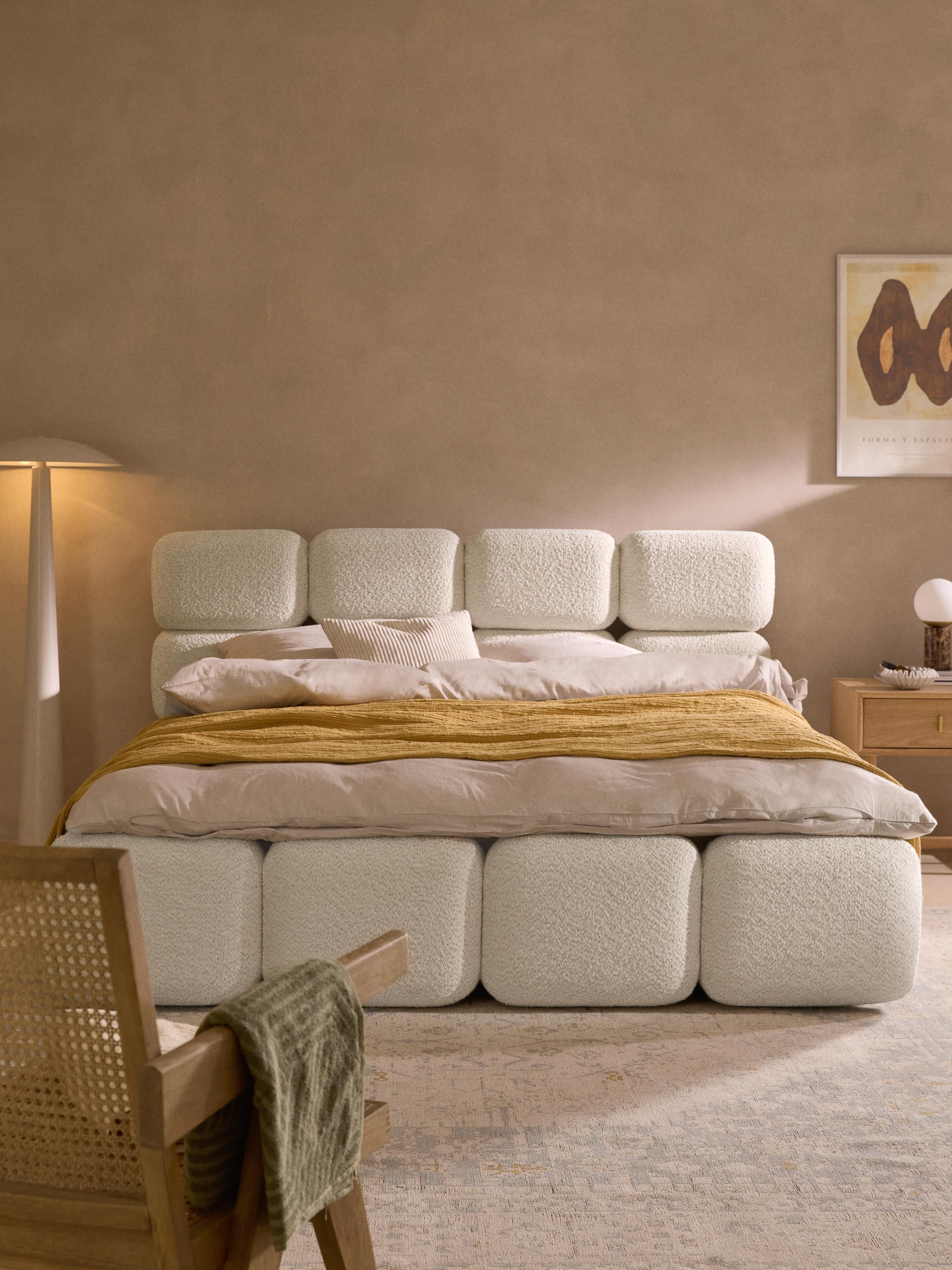 Tayla Upholstered Teddy Bouclé Bed
