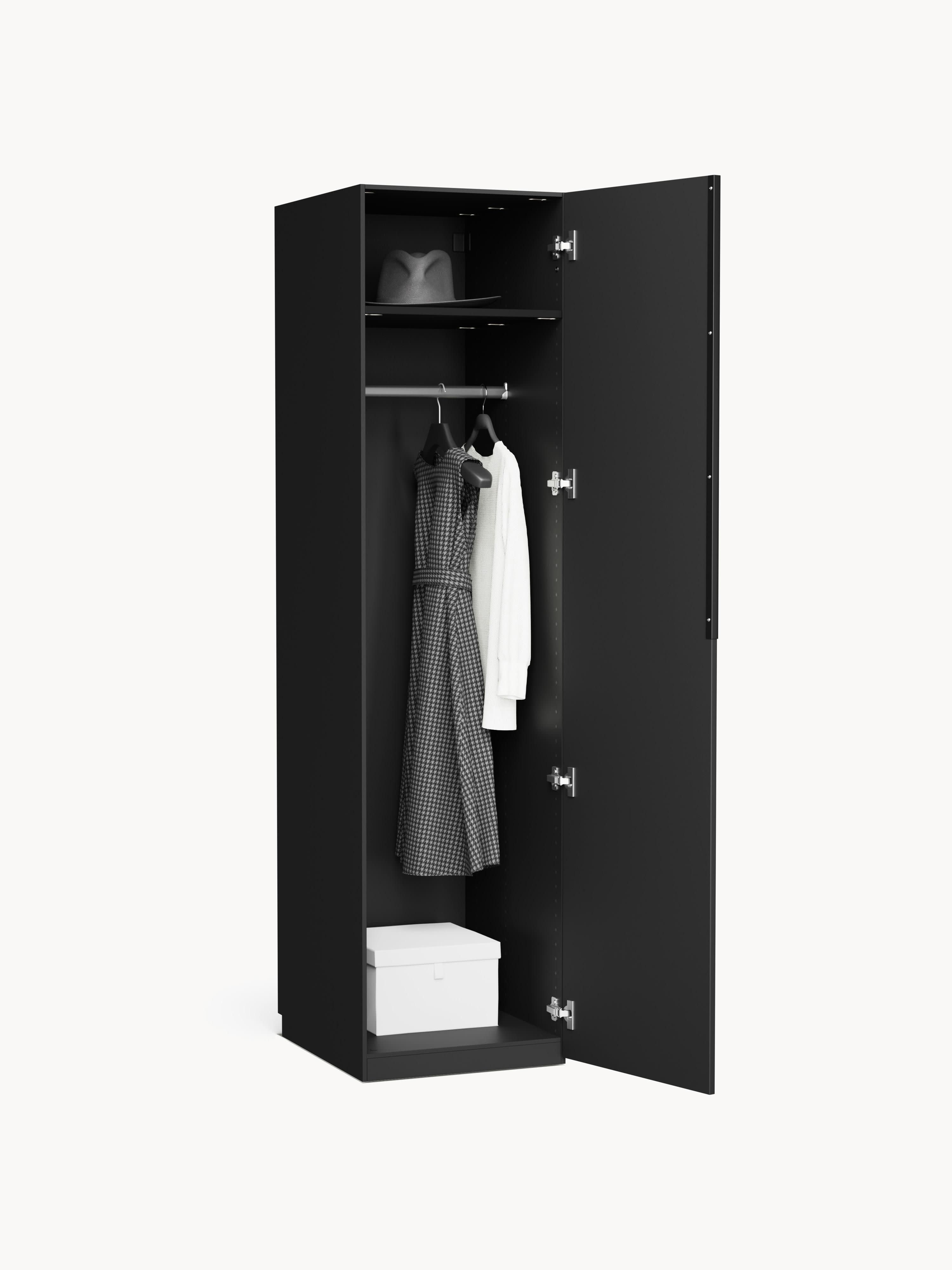 Leon Modular Hinged Door Wardrobe, 50 cm Wide, in various sizes