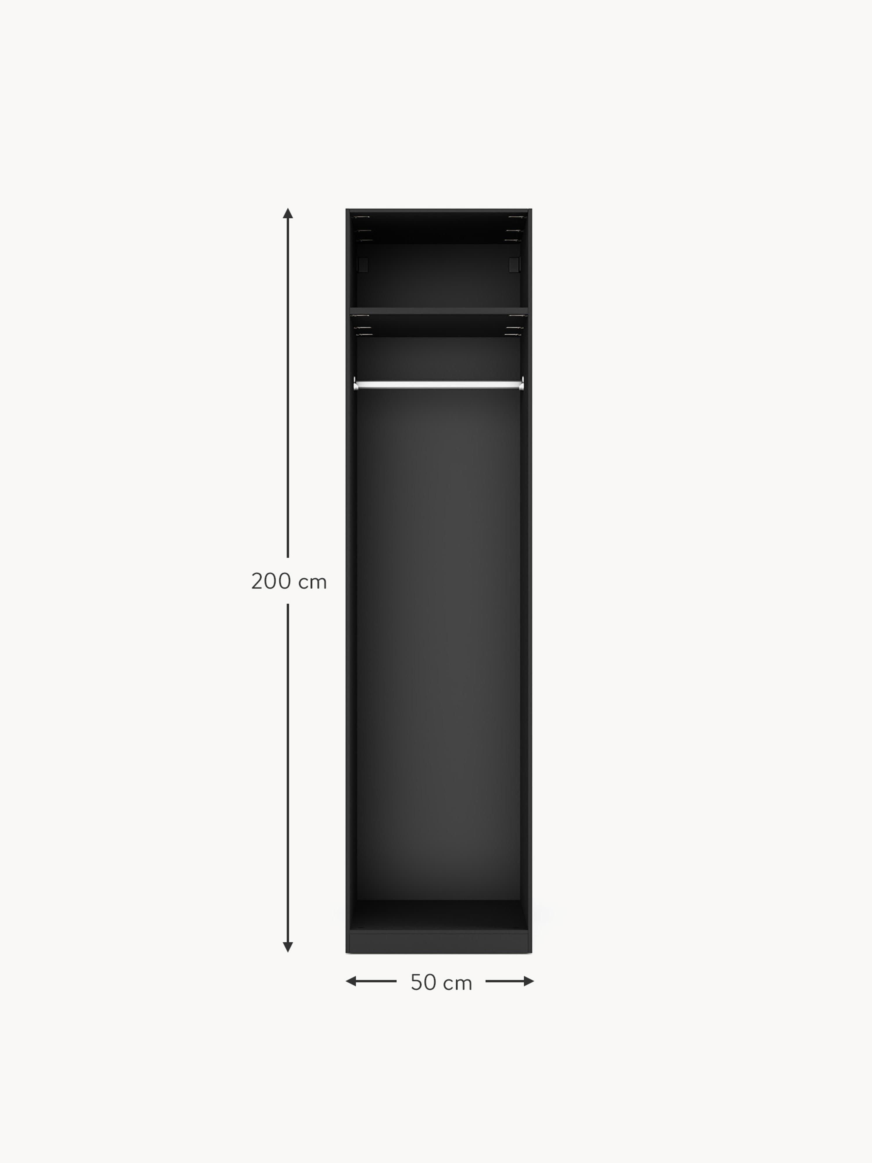 Leon Modular Hinged Door Wardrobe, 50 cm Wide, in various sizes