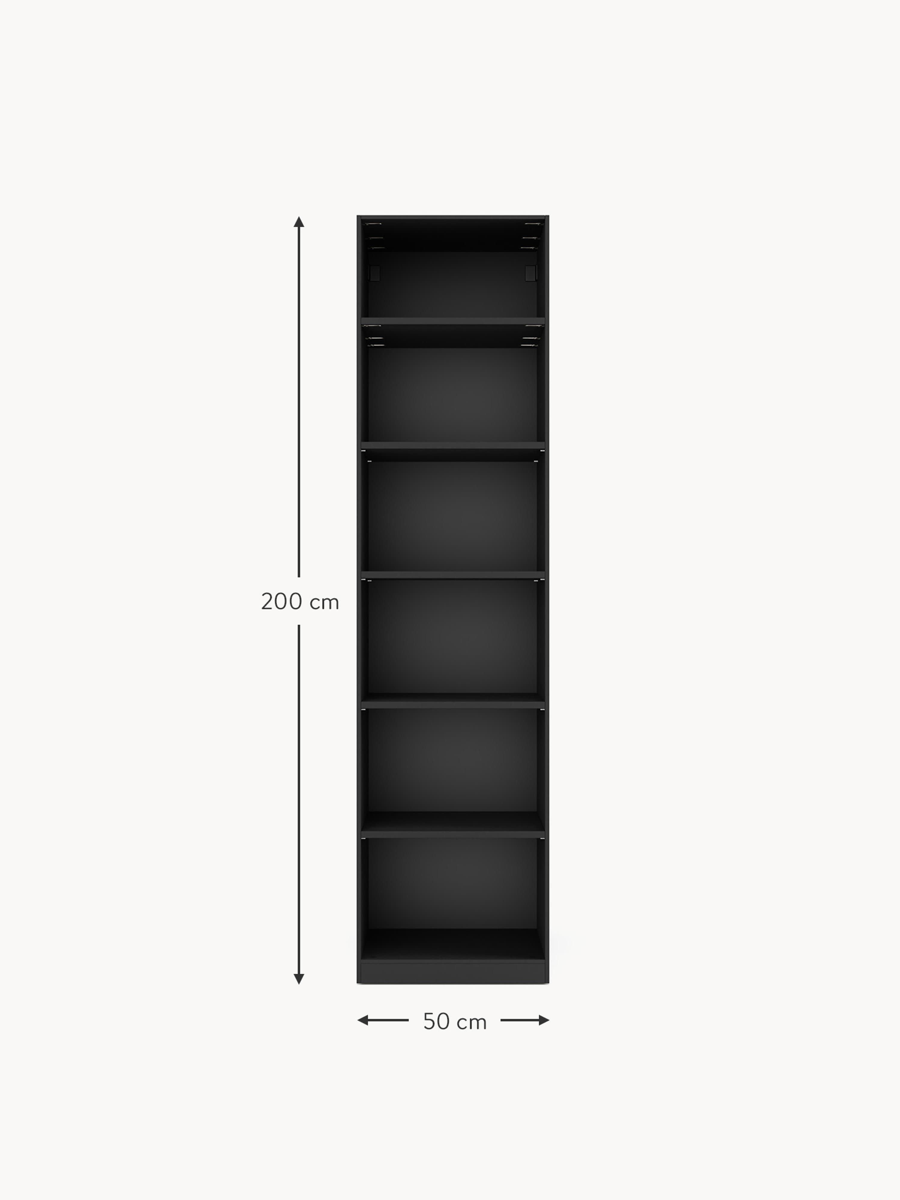Leon Modular Hinged Door Wardrobe, 50 cm Wide, in various sizes