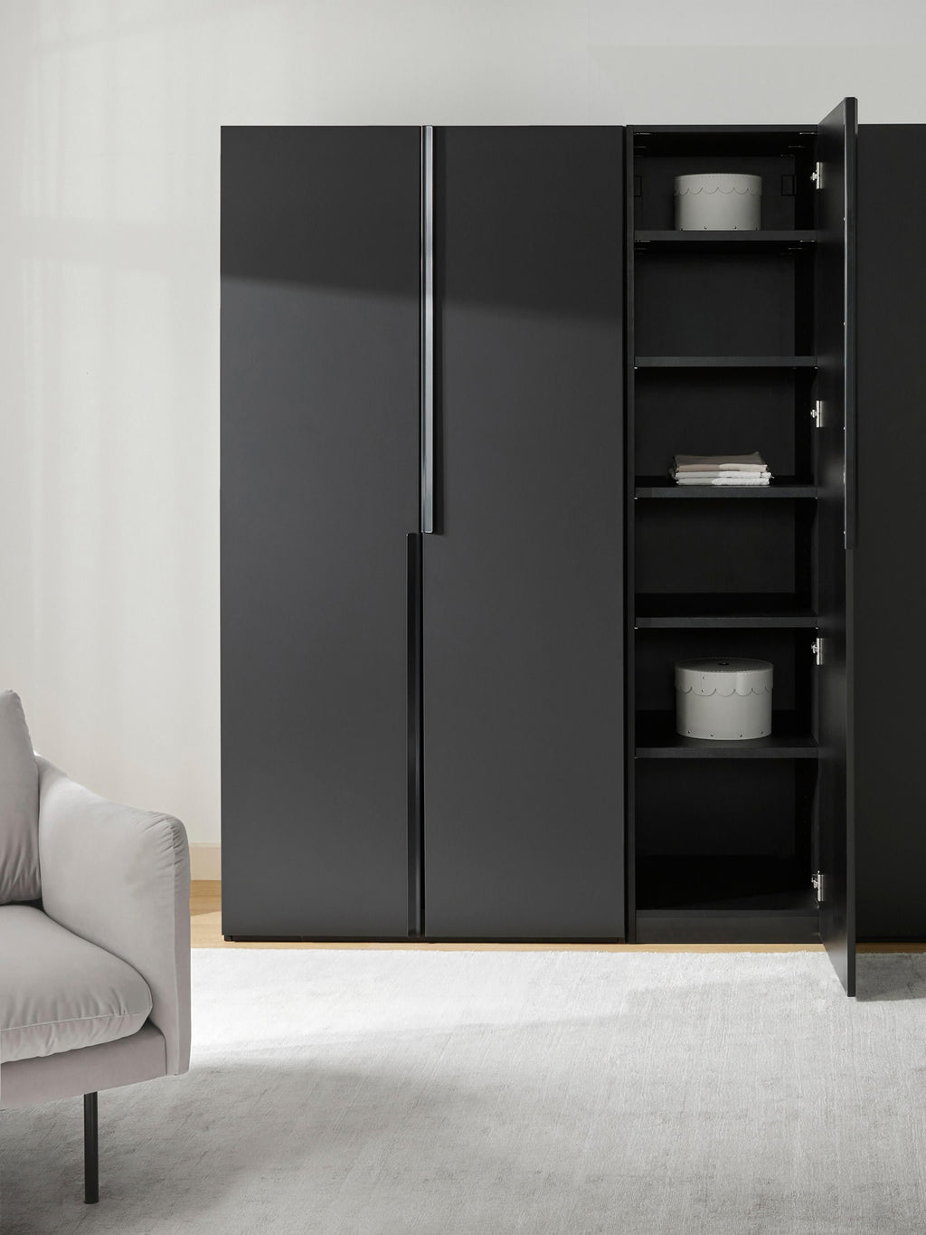 Leon Modular Hinged Door Wardrobe, 50 cm Wide, in various sizes
