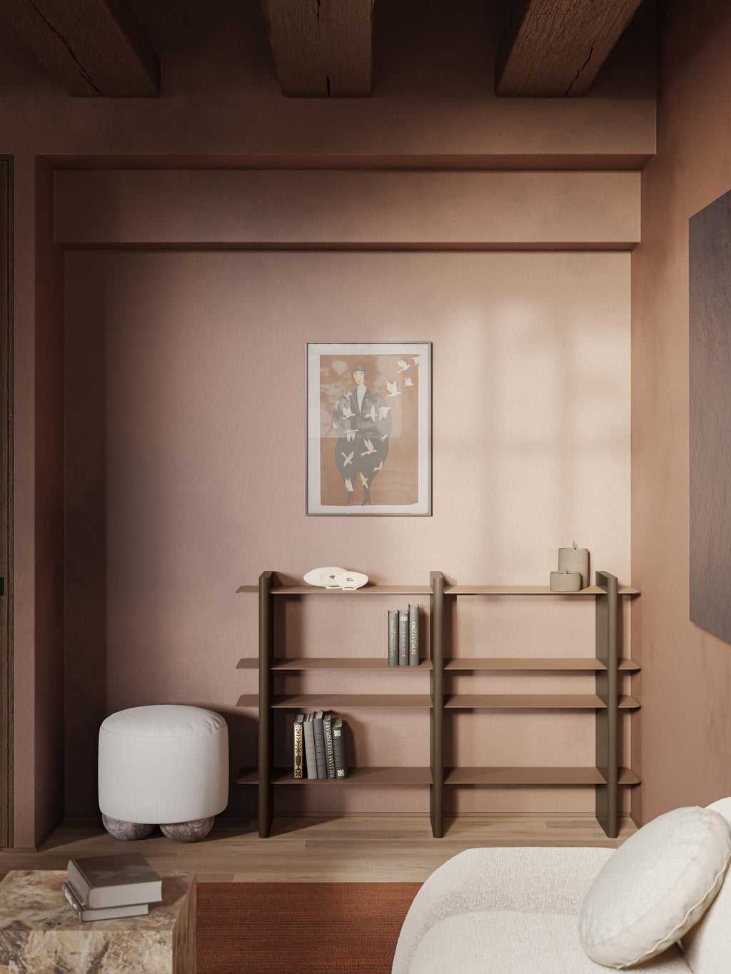 Rami Shelving Unit with Metal Elements