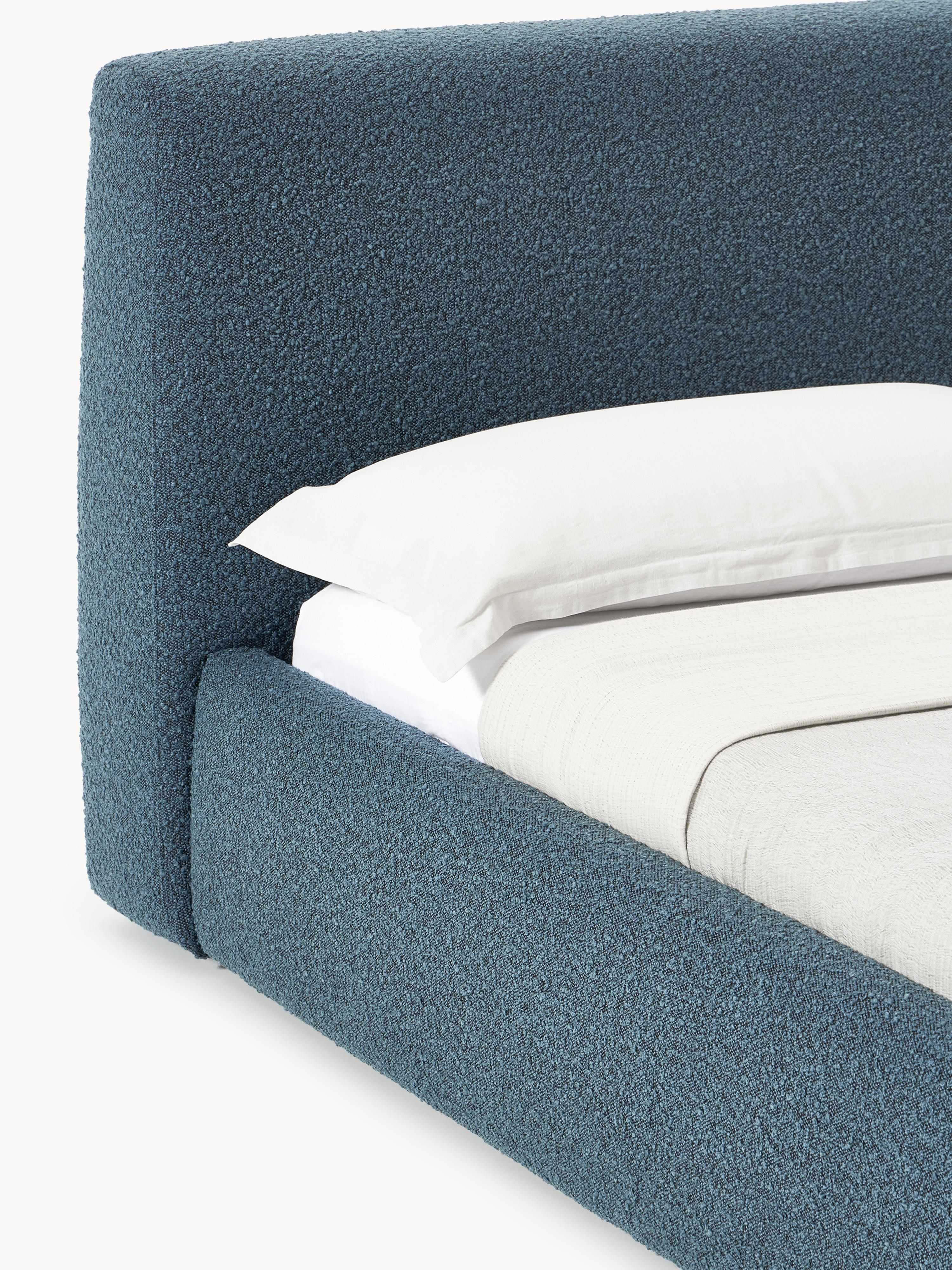 Cloud Upholstered Bouclé Bed with Storage Space