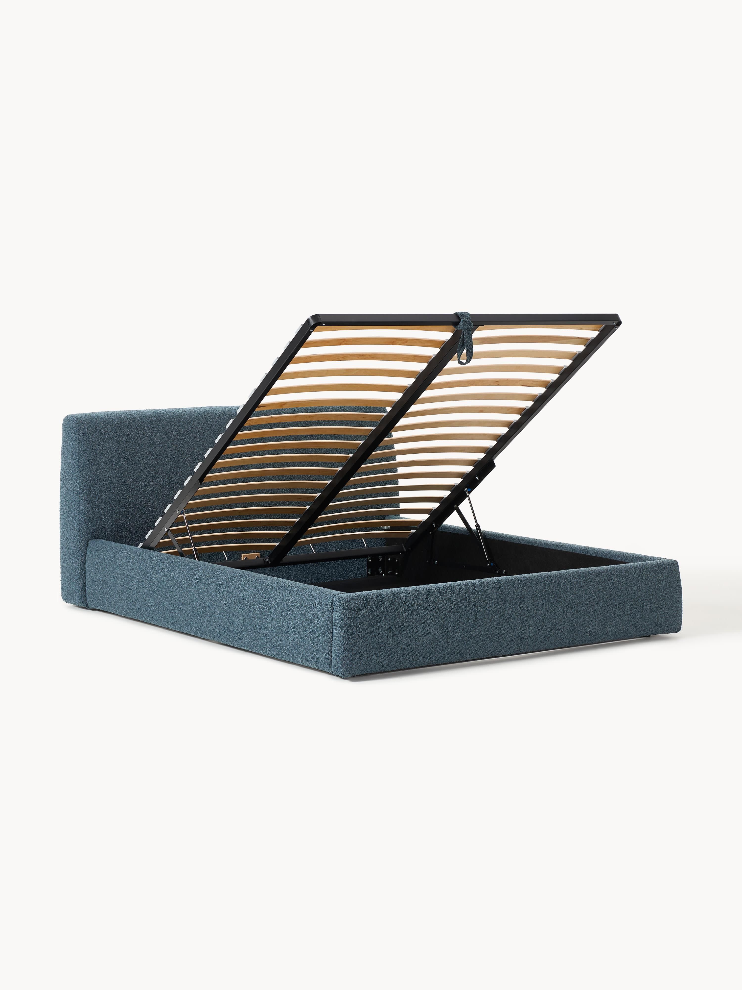 Cloud Upholstered Bouclé Bed with Storage Space
