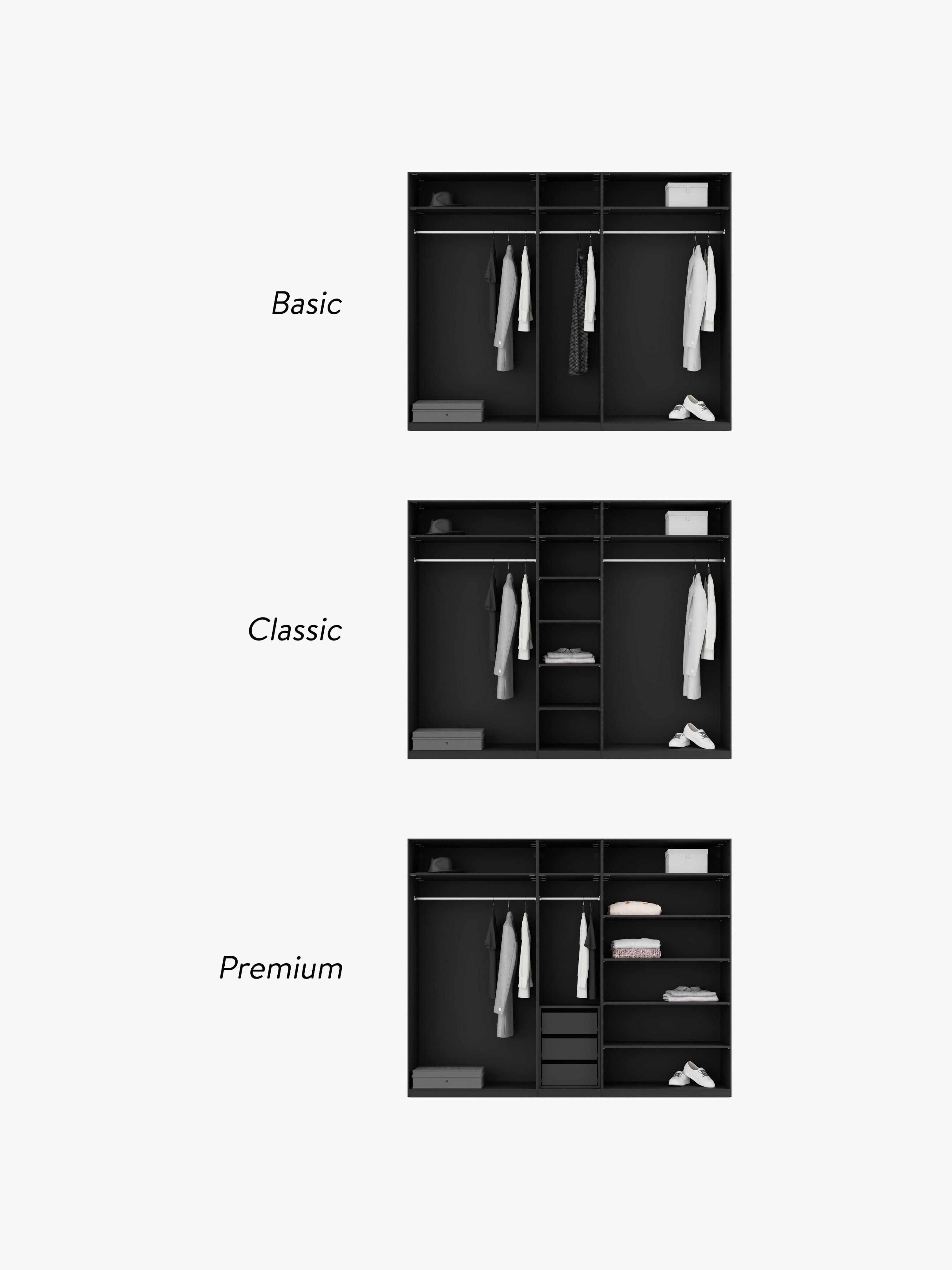 Simone Modular Revolving Door Wardrobe, 250 cm Wide, in various sizes