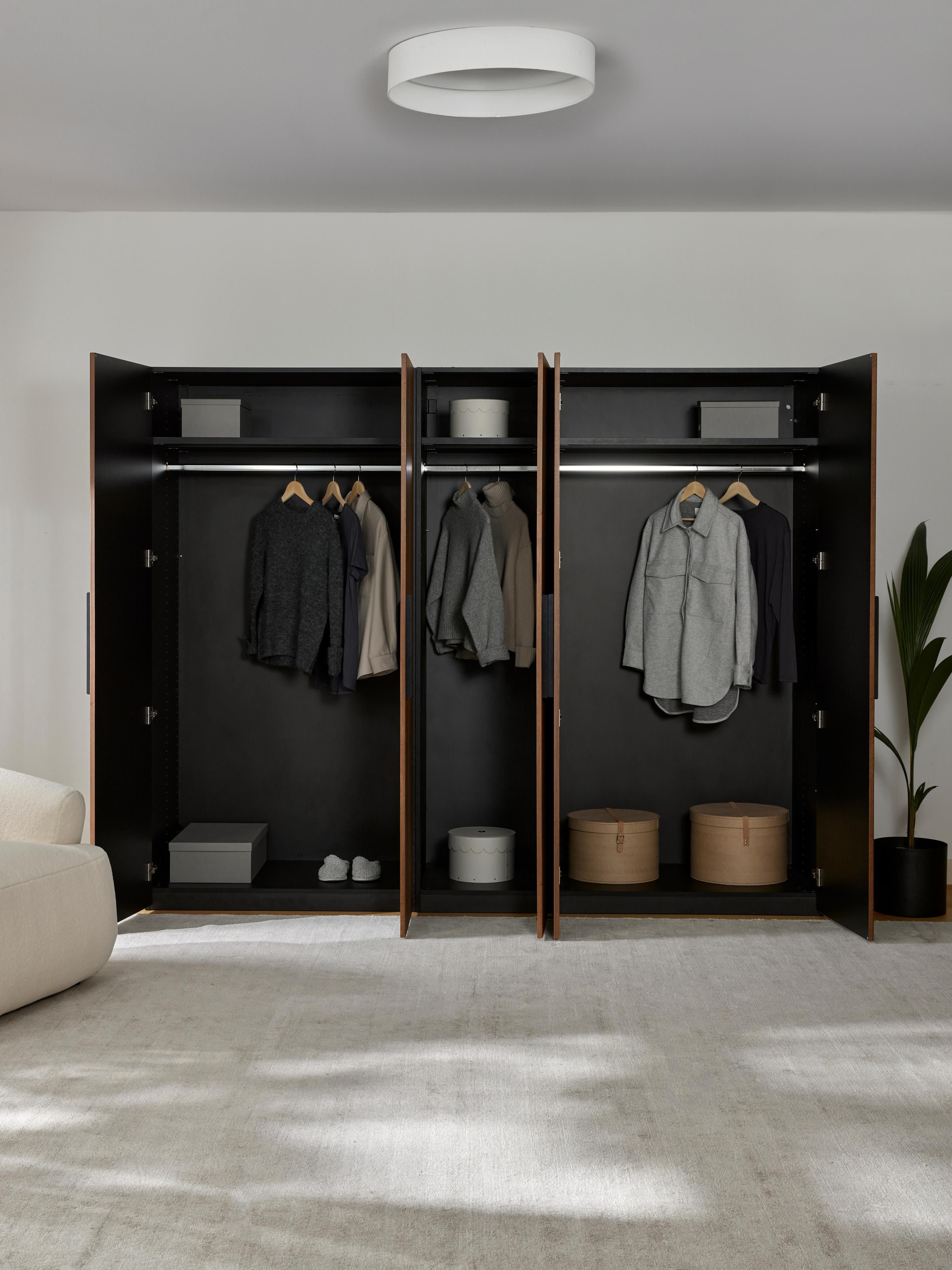 Simone Modular Revolving Door Wardrobe, 250 cm Wide, in various sizes