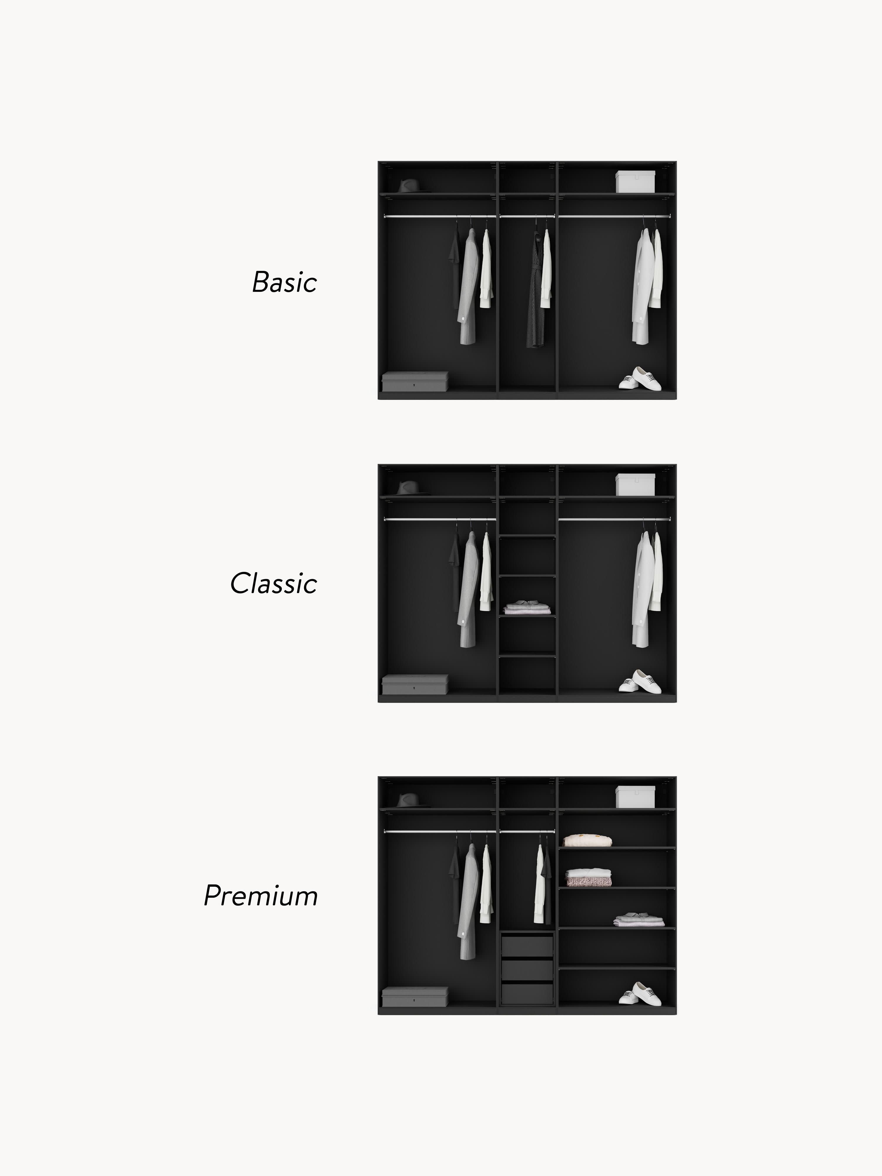 Simone Modular Revolving Door Wardrobe, 250 cm Wide, in various sizes