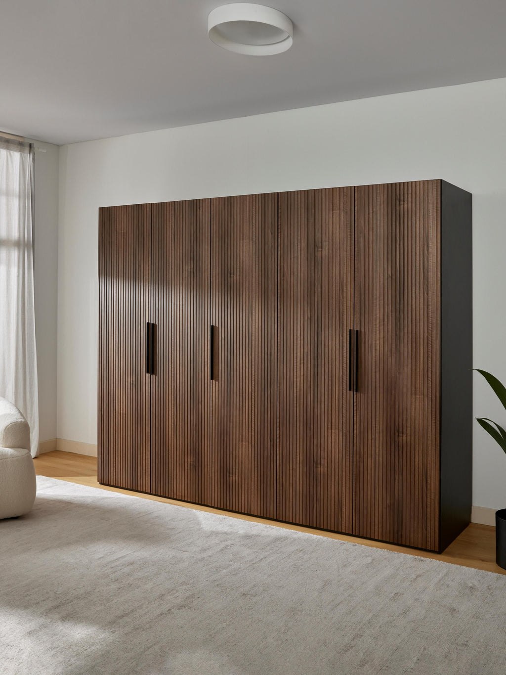 Simone Modular Revolving Door Wardrobe, 250 cm Wide, in various sizes