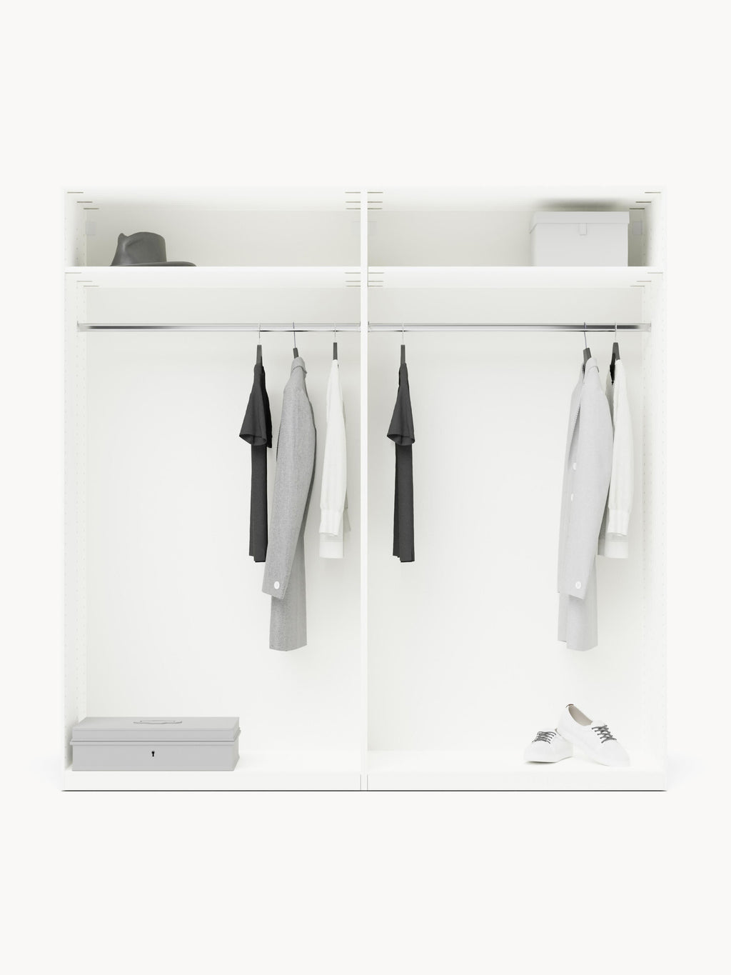 Charlotte Modular Hinged Door Wardrobe, 200 cm Wide, in various sizes