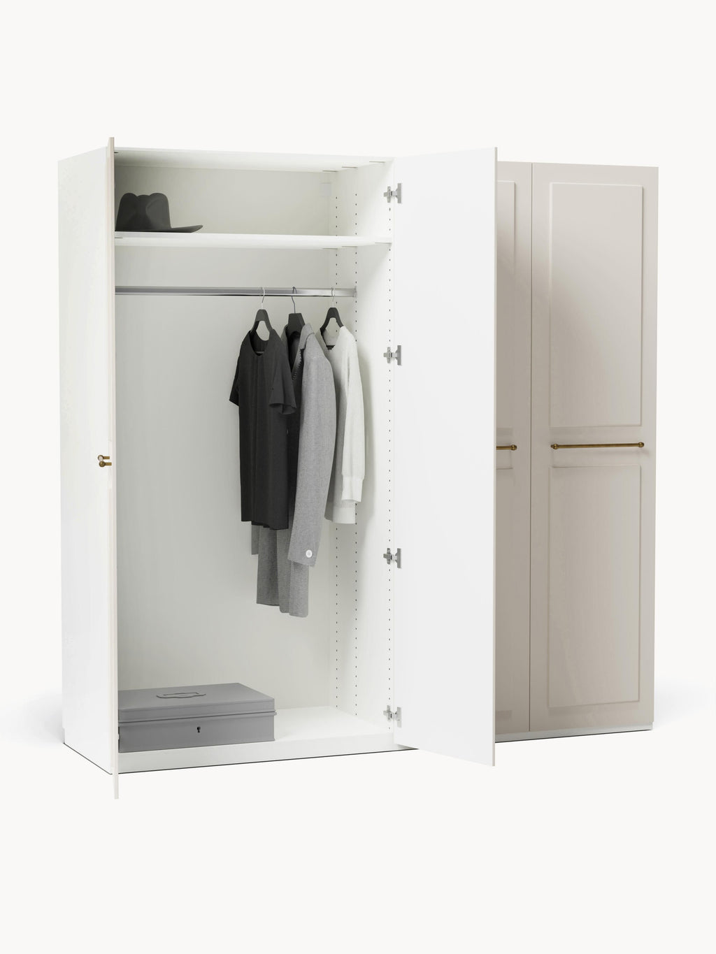 Charlotte Modular Hinged Door Wardrobe, 200 cm Wide, in various sizes