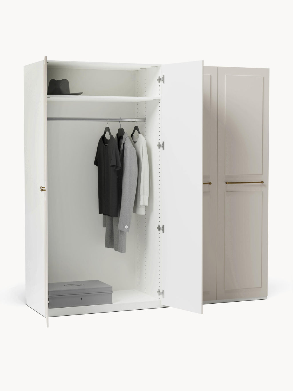 Charlotte Modular Hinged Door Wardrobe, 200 cm Wide, in various sizes